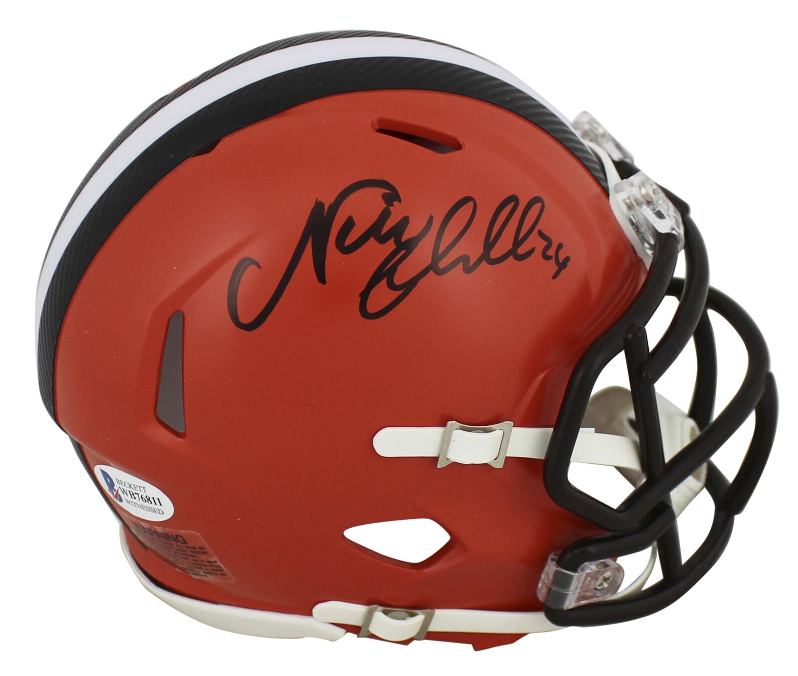 Nick Chubb Autographed Cleveland Browns Speed Mini Helmet - Authentic Signed Collectible for Football Fans, Perfect for Display, Gifts & Memorabilia Collections
