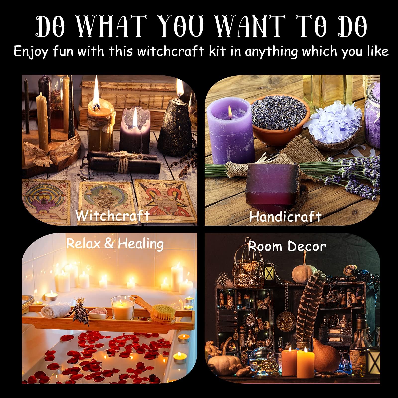 LAVEVE Witchcraft Supplies Kit for Spells - Complete Wiccan Tools Set with Witch Box, Beginner Pagan Ritual Kit for Wicca, Magic & Spell Casting | Perfect for Home Altars, Moon Ceremonies & Spiritual Practices