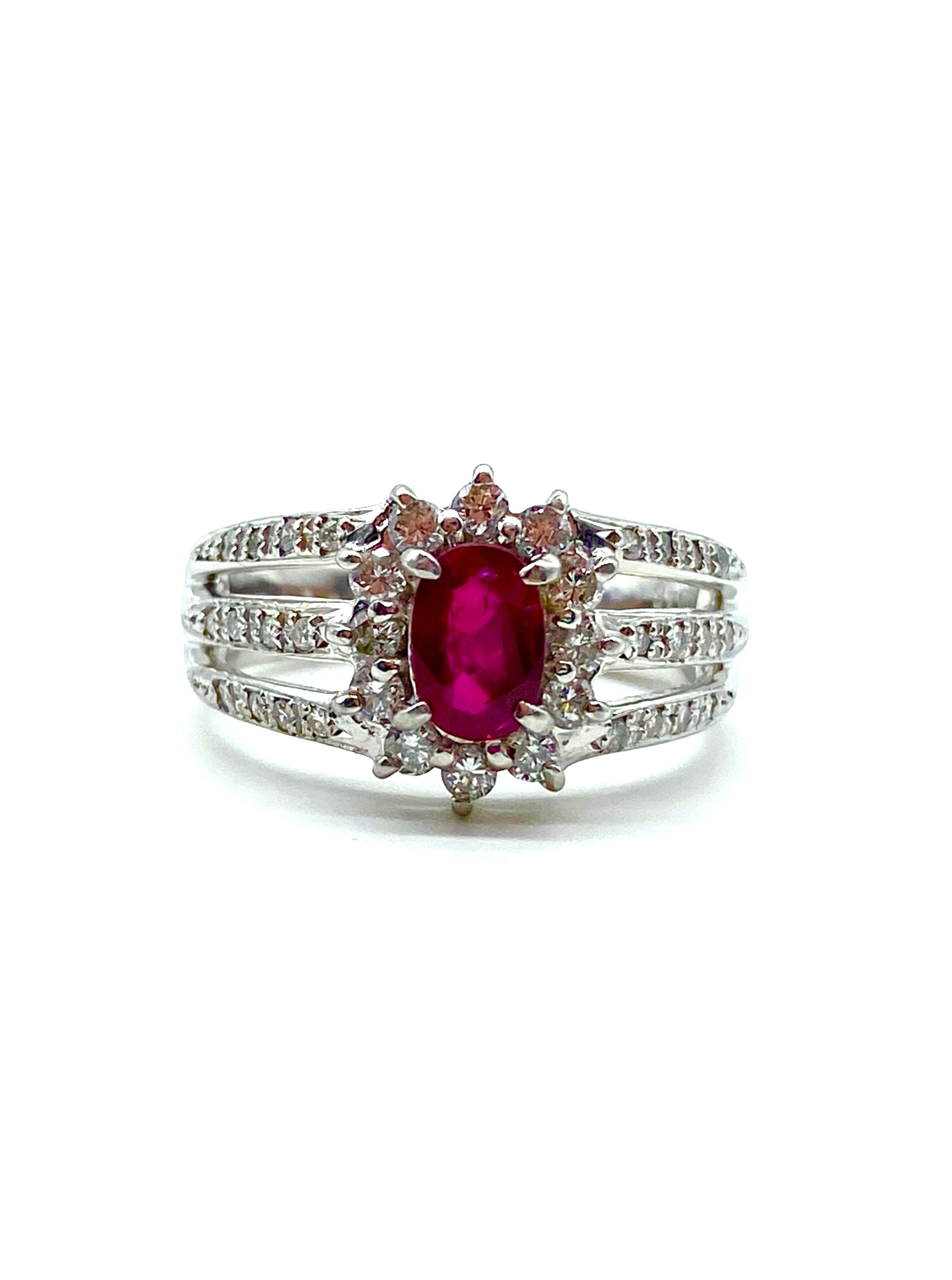 Exquisite Ruby and Diamond Ring for Women – Elegant 14K Gold Wedding Band, Anniversary Gift, Engagement Jewelry – Perfect for Special Occasions & Evening Events