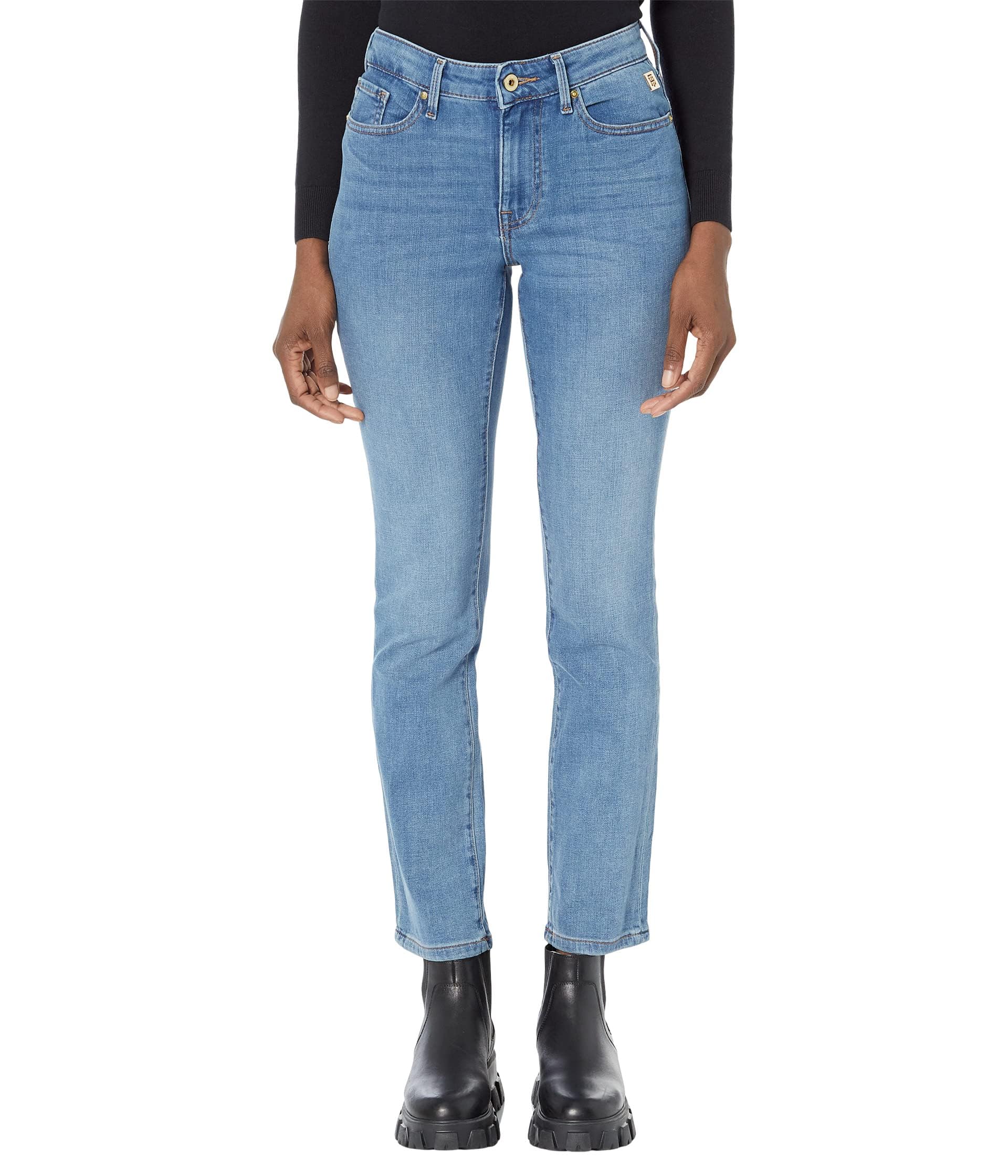 Tommy Hilfiger Women's Mid Rise Straight Leg Jeans - Classic Denim Pants for Casual Wear, Office & Everyday Outfits