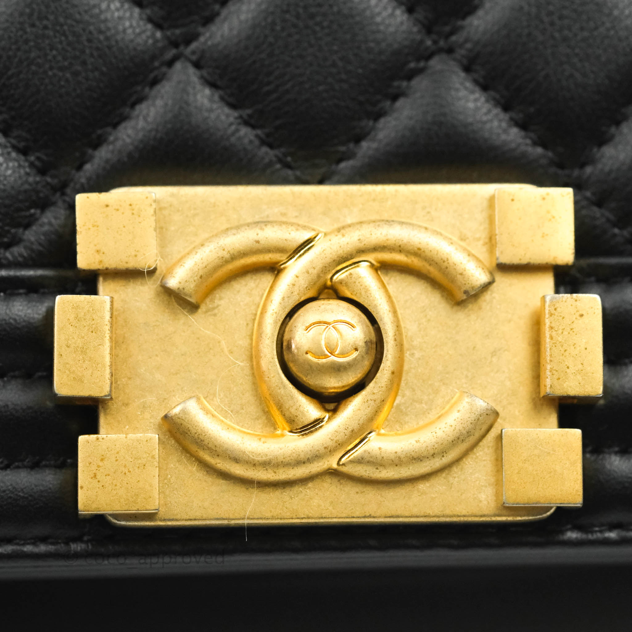 Chanel Boy Quilted Small Handbag Black Calfskin Leather with Aged Gold Hardware - Perfect for Evening Events, Parties & Luxury Fashion Accessories