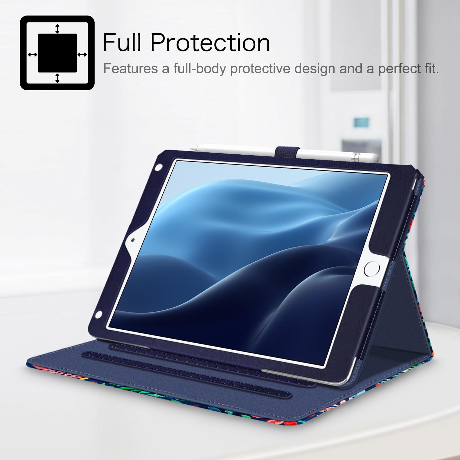 Fintie Protective Case for iPad 6th/5th Gen & iPad Air 2/Air 1 (9.7 Inch 2018/2017 Model) - Shockproof Corner Protection, Multi-Angle Stand with Storage Pocket, Jungle Night Print - Perfect for Work, School & Travel Use