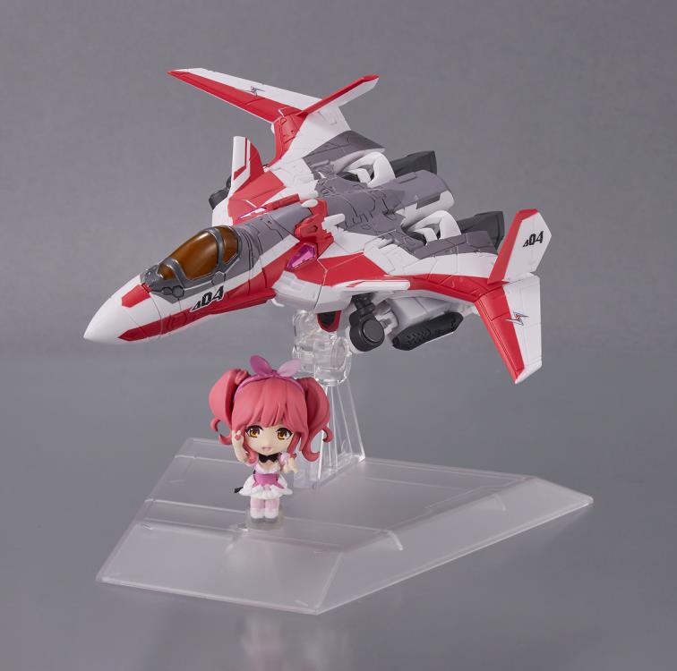 Bandai Tiny Session Macross Frontier VF-31C Siegfried (Mirage Use Version) & Makina Nakajima Action Figure Set - Collectible Anime Model Kit for Display & Gifts