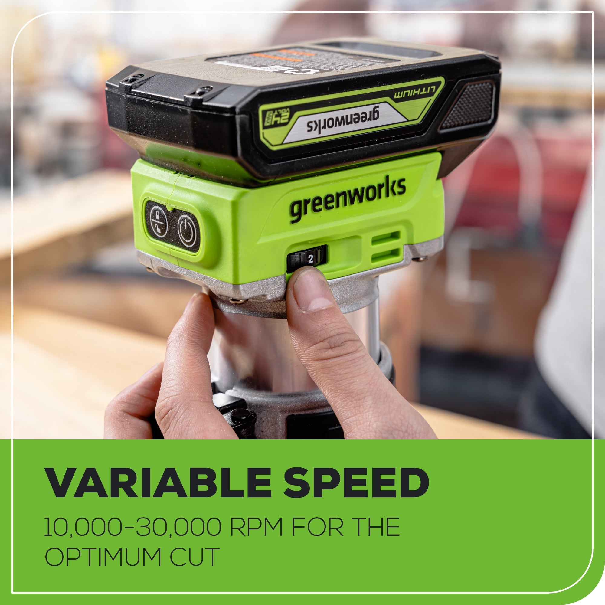 24V Cordless Compact Router - Tool Only - Lightweight & Powerful for Woodworking, DIY Projects, and Home Renovations