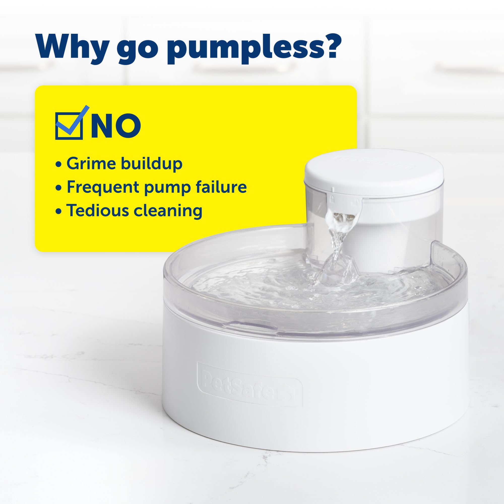 PetSafe Outlast Pumpless Dog Water Fountain 128oz - Automatic Water Dispenser for Dogs & Cats - BPA-Free, Dishwasher Safe with Easy Assembly & Cleaning - Includes Water Filter - Perfect for Home, Office & Multi-Pet Households