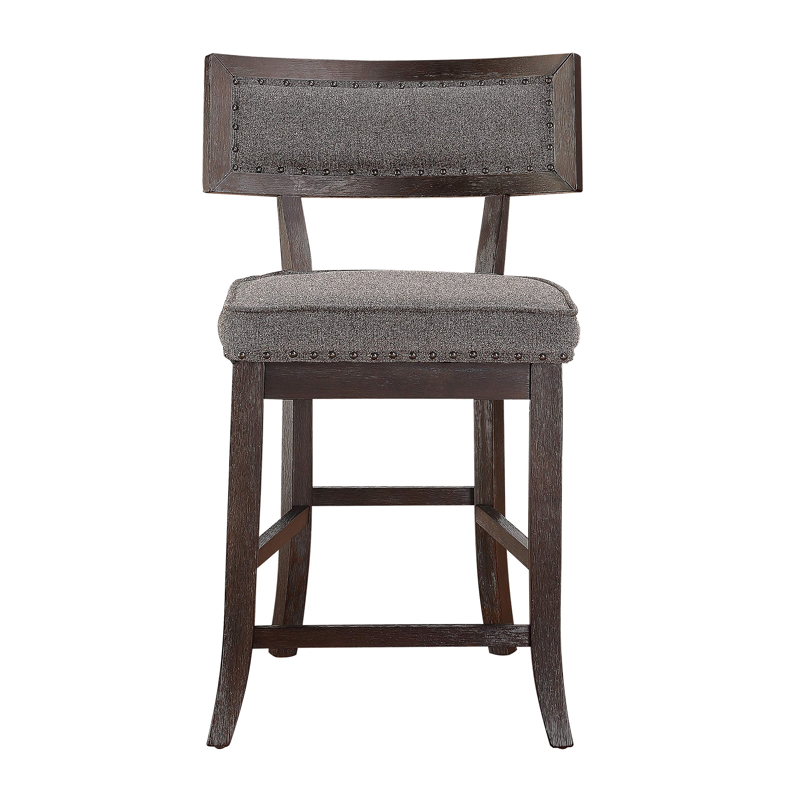 Lexicon Palladium Counter Height Dining Chairs (Set of 2) - Cherry & Grey Modern Bar Stools for Kitchen Island, Breakfast Nook, and Dining Room