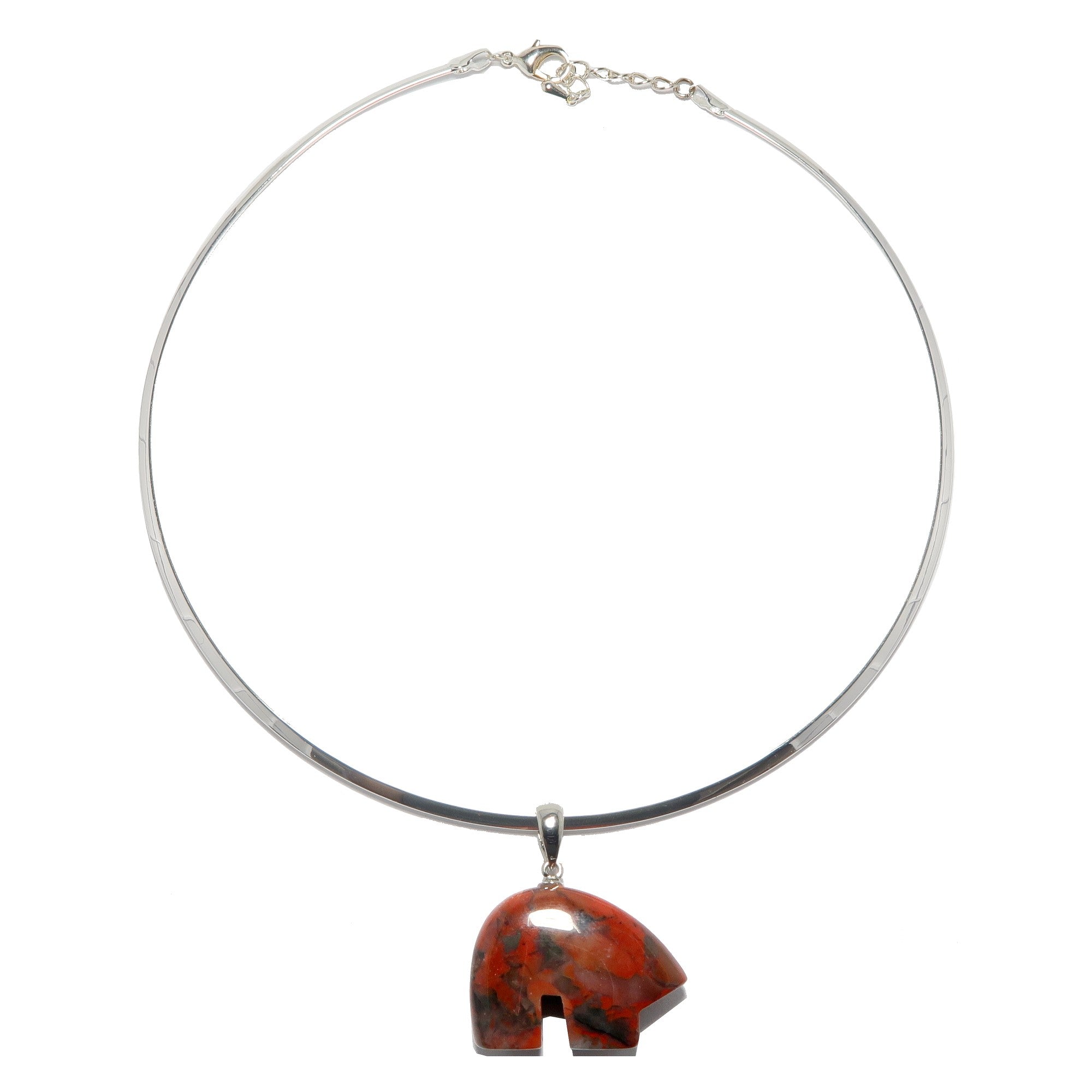 Red Jasper Necklace with Guardian Bear Charm - Sterling Silver Choker for Women, Spiritual Protection Jewelry - Perfect for Meditation, Healing & Everyday Wear