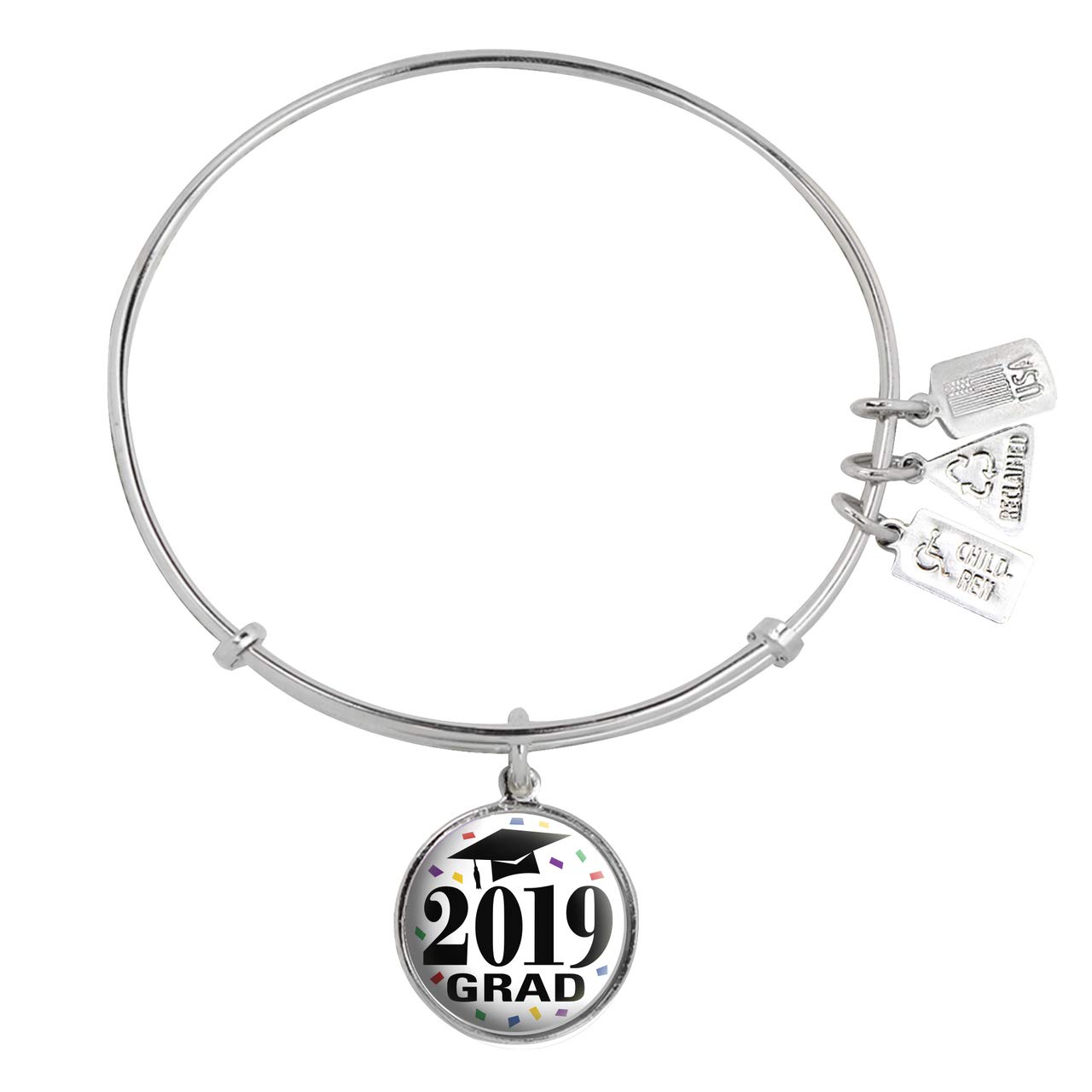 2019 Graduation Cap Charm Bracelet - Elegant Graduation Gift for Women & Men - Perfect for High School & College Graduation Ceremonies, Parties & Photo Shoots