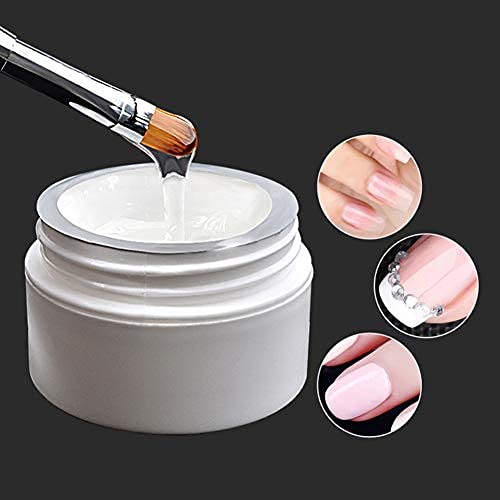 Professional Nail Extension Gel Kit - 3 Colors (Clear, White, Pink) 14ml Hard Gel with 36W UV/LED Lamp, Nail Brush & 200 Tips | DIY Salon-Quality Manicure at Home | Perfect for Beginners, Nail Art & Strengthening Weak Nails