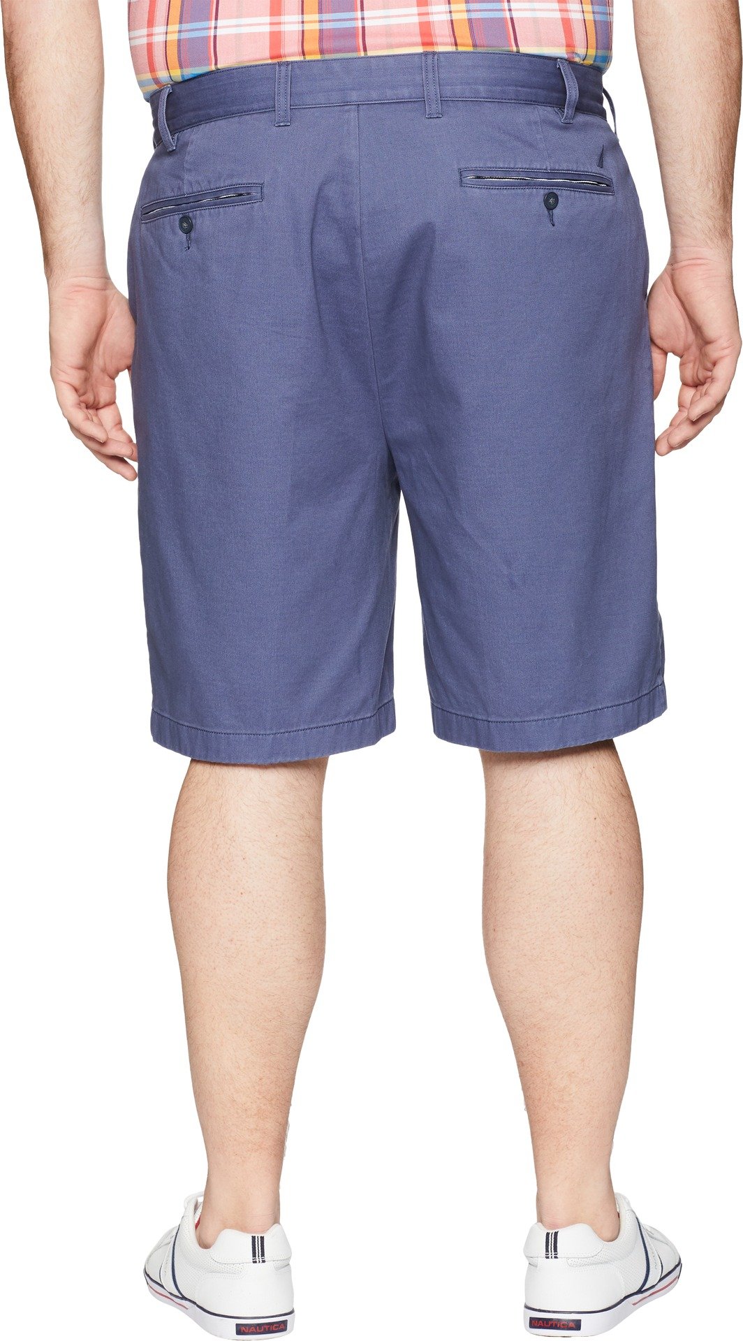 Nautica Men's Big & Tall Cotton Twill Flat Front Chino Shorts - Comfortable Casual Summer Shorts for Outdoor Activities & Travel
