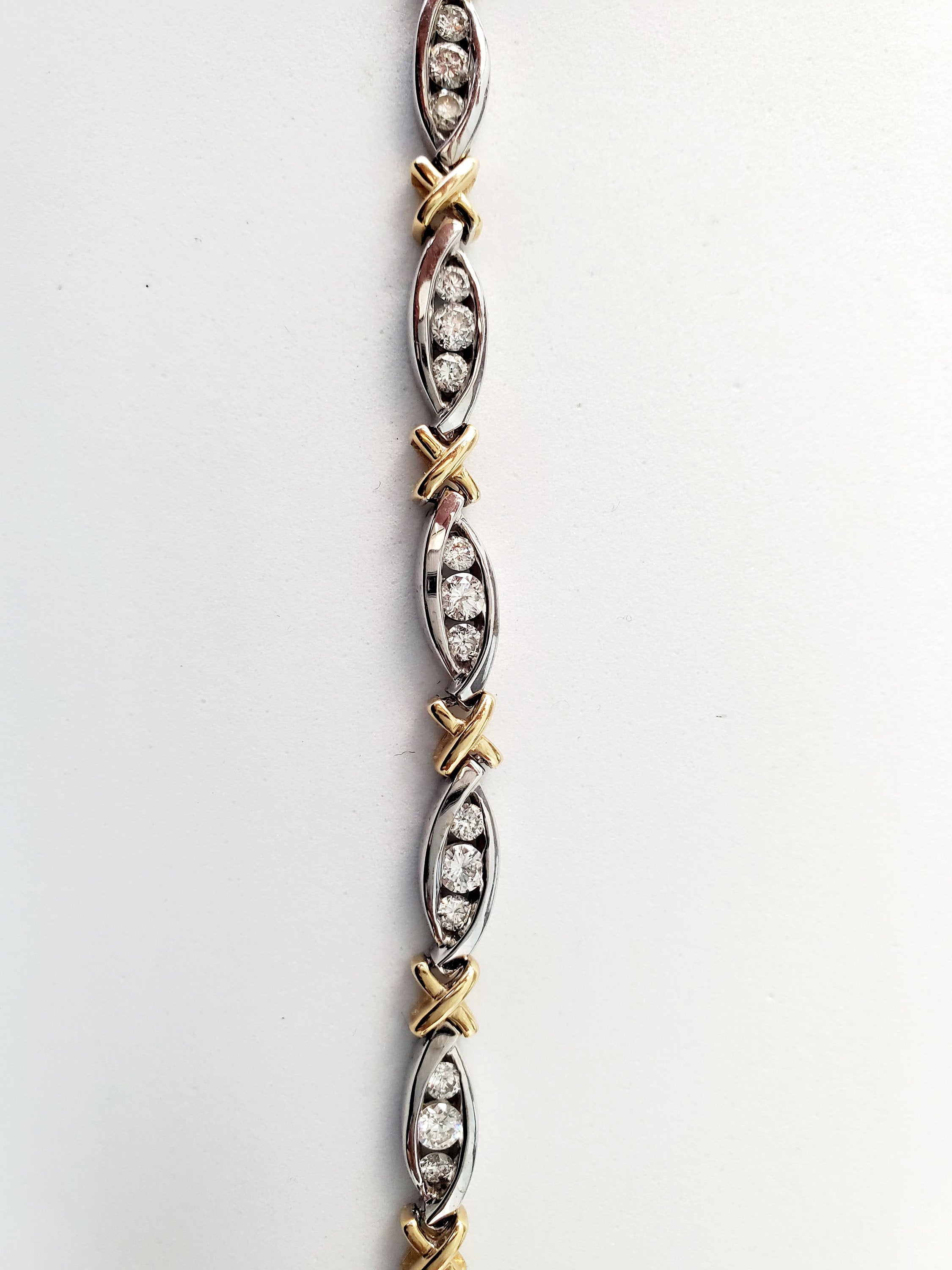 3 Carat Diamond Tennis Bracelet for Women - Elegant X Design, 14K White Gold, Perfect for Weddings, Parties & Special Occasions