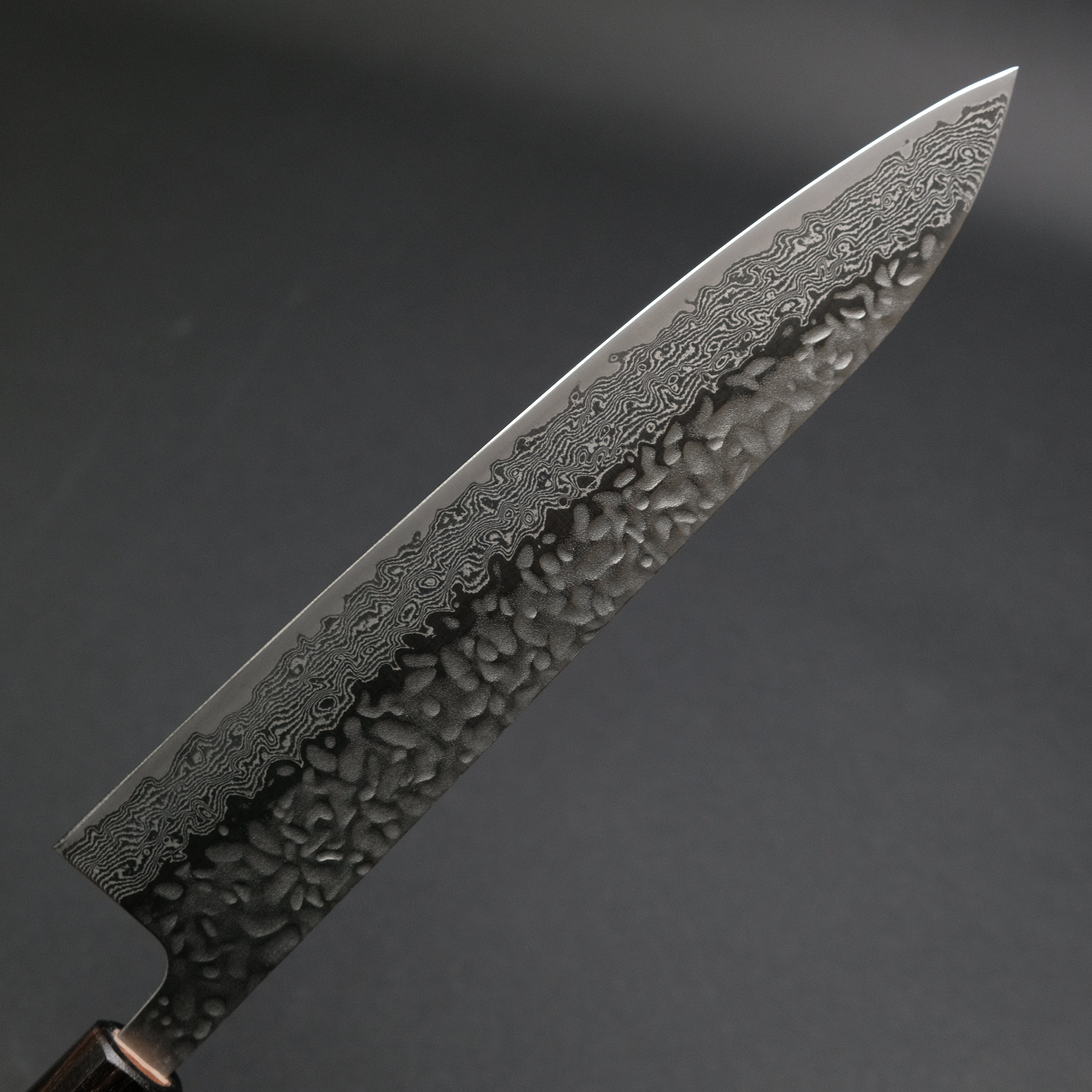 Hitohira Futana 240mm Gyuto Japanese Chef Knife - Stainless Tsuchime Damascus Blade with Cherry Wood Handle - Perfect for Sushi, Meat Cutting & Professional Kitchen Use