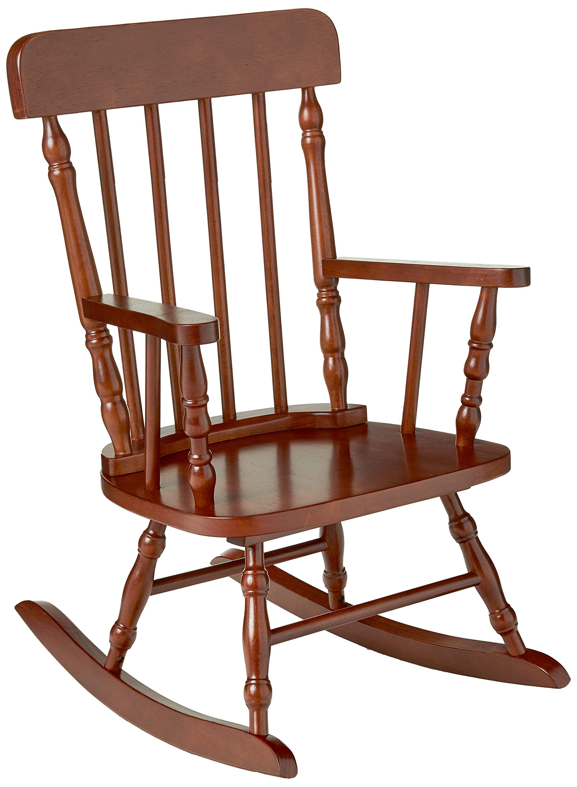 Gift Mark Kids Spindle Rocking Chair - Solid Wood Cherry Finish Rocking Chair for Children's Bedroom, Nursery, or Playroom - Perfect for Reading, Relaxing & Playtime