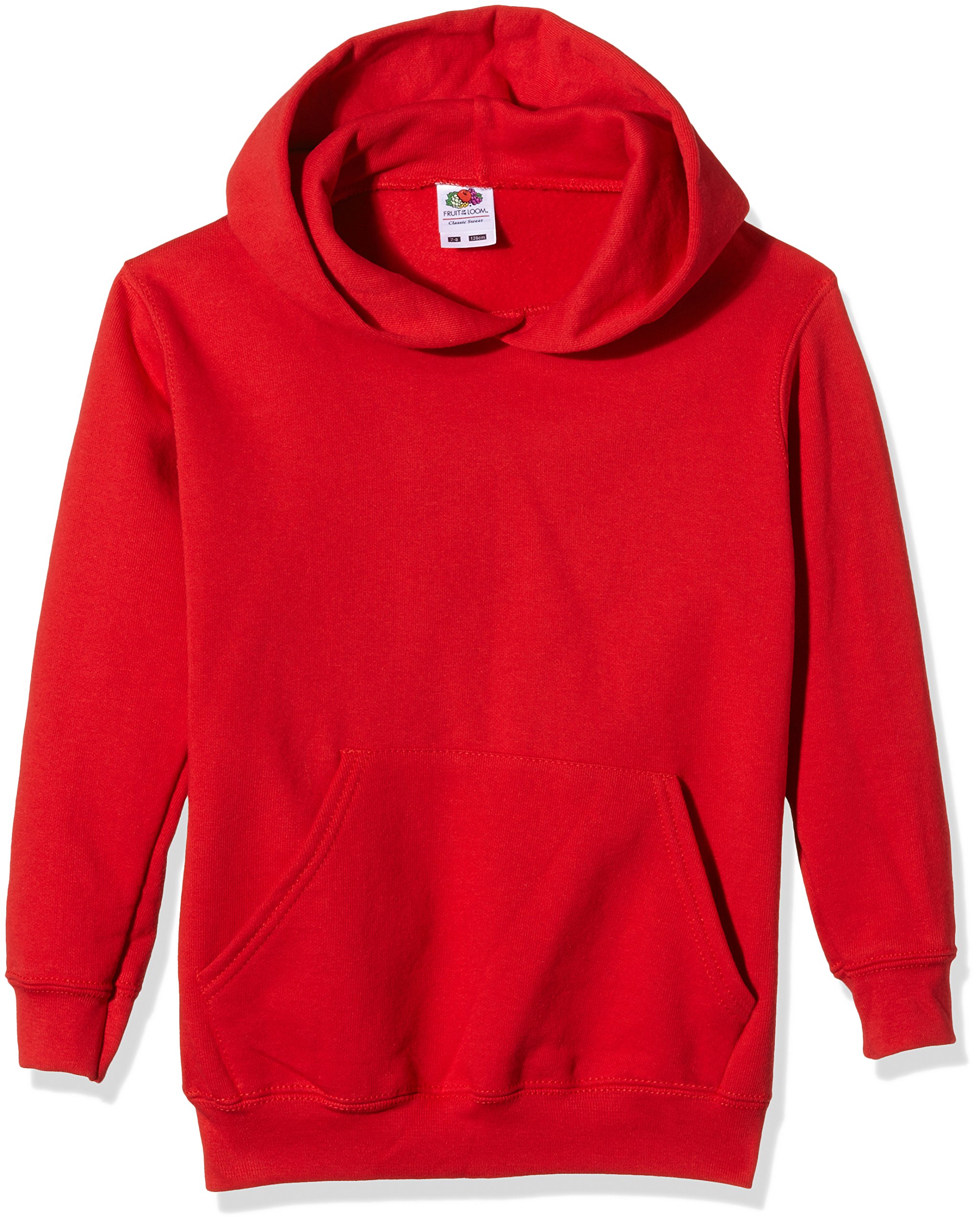 Fruit of the Loom Kids' Hooded Sweatshirt - Red Pullover Hoodie for Boys & Girls (Toddler to Youth Sizes) - Cozy Fleece Jacket for School, Playdates & Outdoor Activities
