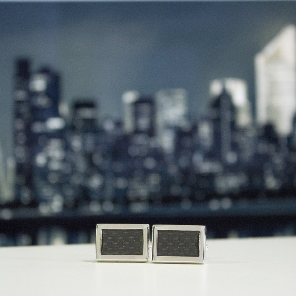Premium Carbon Fiber Cufflinks for Men - Elegant Dress Shirt Accessories for Weddings, Business & Formal Events