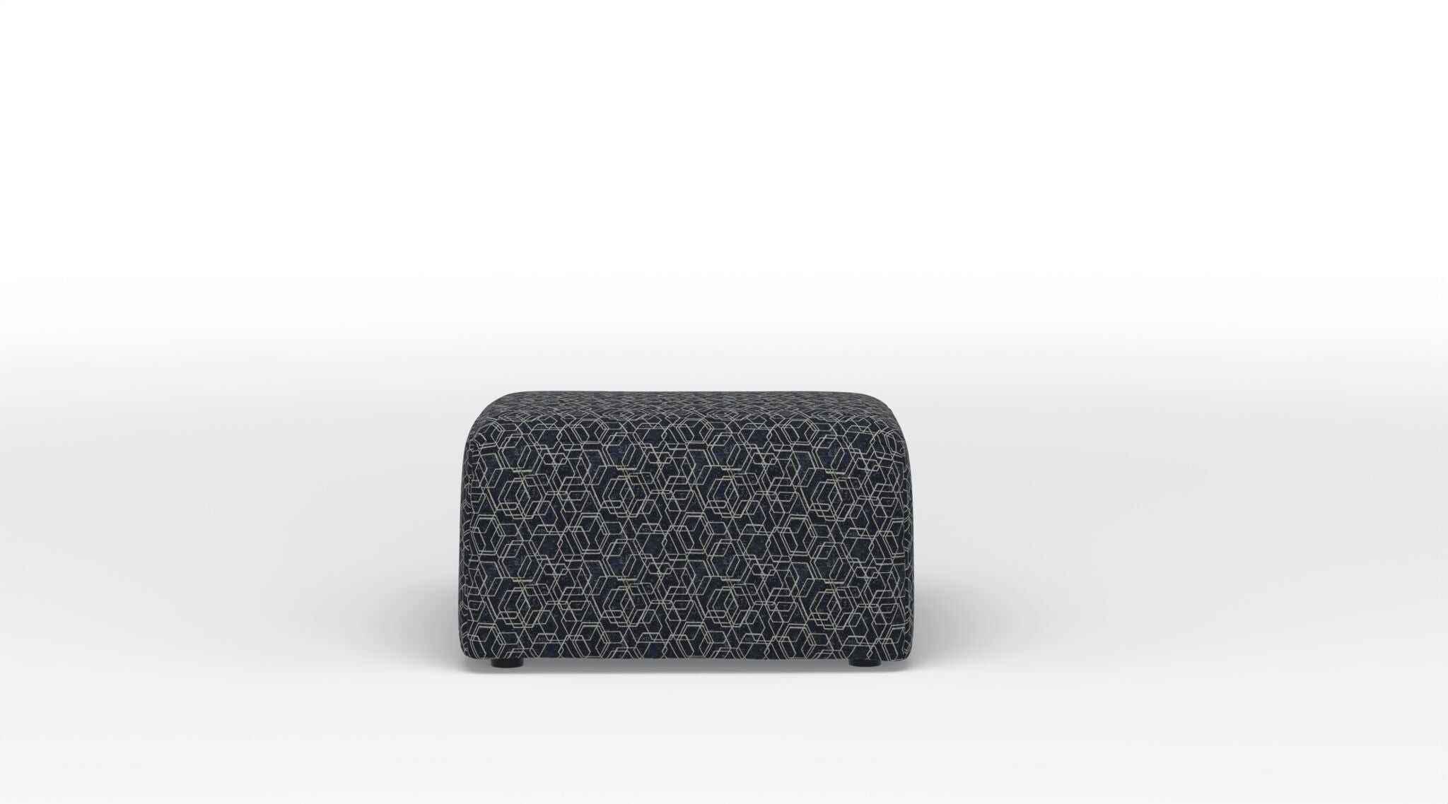 Celeste Square Accent Ottoman with Storage Boxes - Dark Blue Home Decor for Living Room, Bedroom & Office