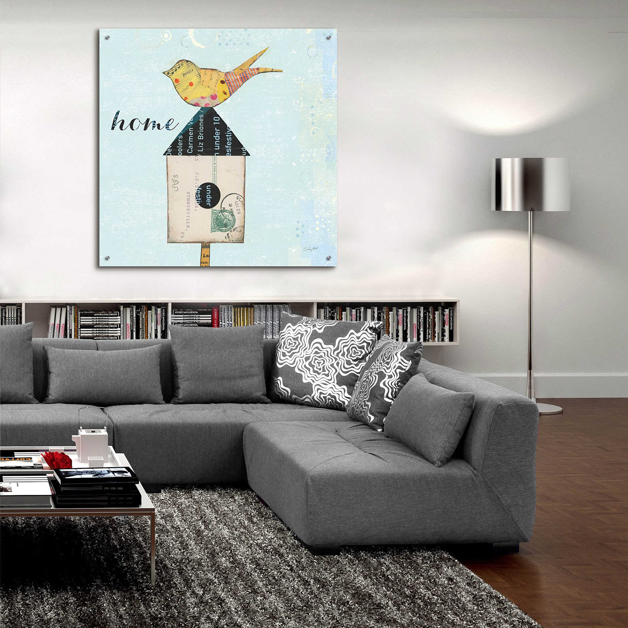 Courtney Prahl 'At Home II' Acrylic Glass Wall Art - 36x36 Inches Modern Abstract Painting for Living Room, Bedroom & Office Decor