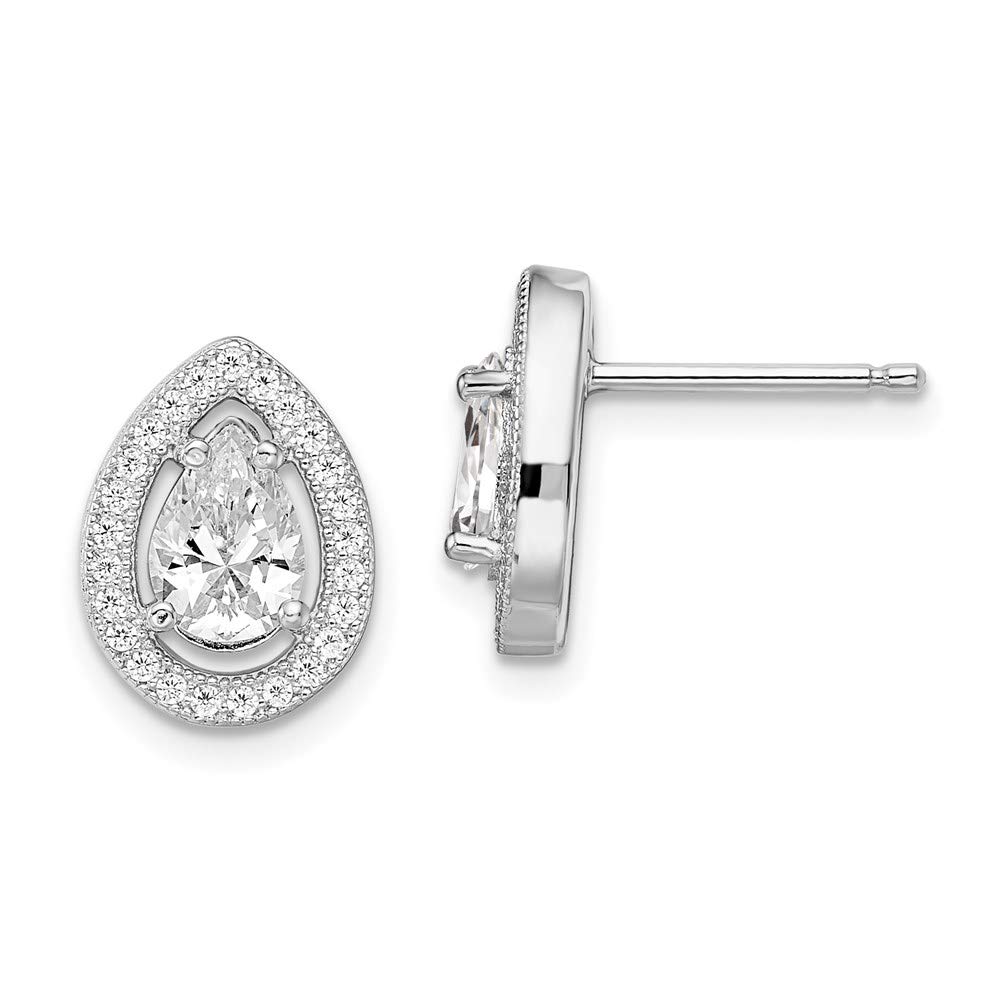 925 Sterling Silver Cubic Zirconia Teardrop Earrings for Women - Elegant Post Stud Earrings with Sparkling CZ Stones | Perfect Gift for Her, Birthday, Anniversary & Special Occasions | Wedding, Party & Evening Wear Jewelry