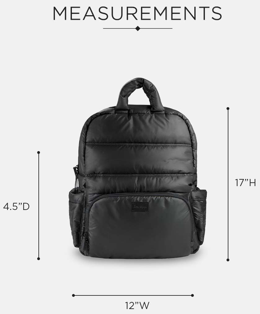 7AM Voyage Diaper Bag Backpack - Waterproof Unisex Baby Travel Backpack with Large Capacity, Padded Shoulder Straps & Multiple Pockets | Perfect for Newborn Essentials, Airplane Carry-On, Day Trips & Family Outings (Black)