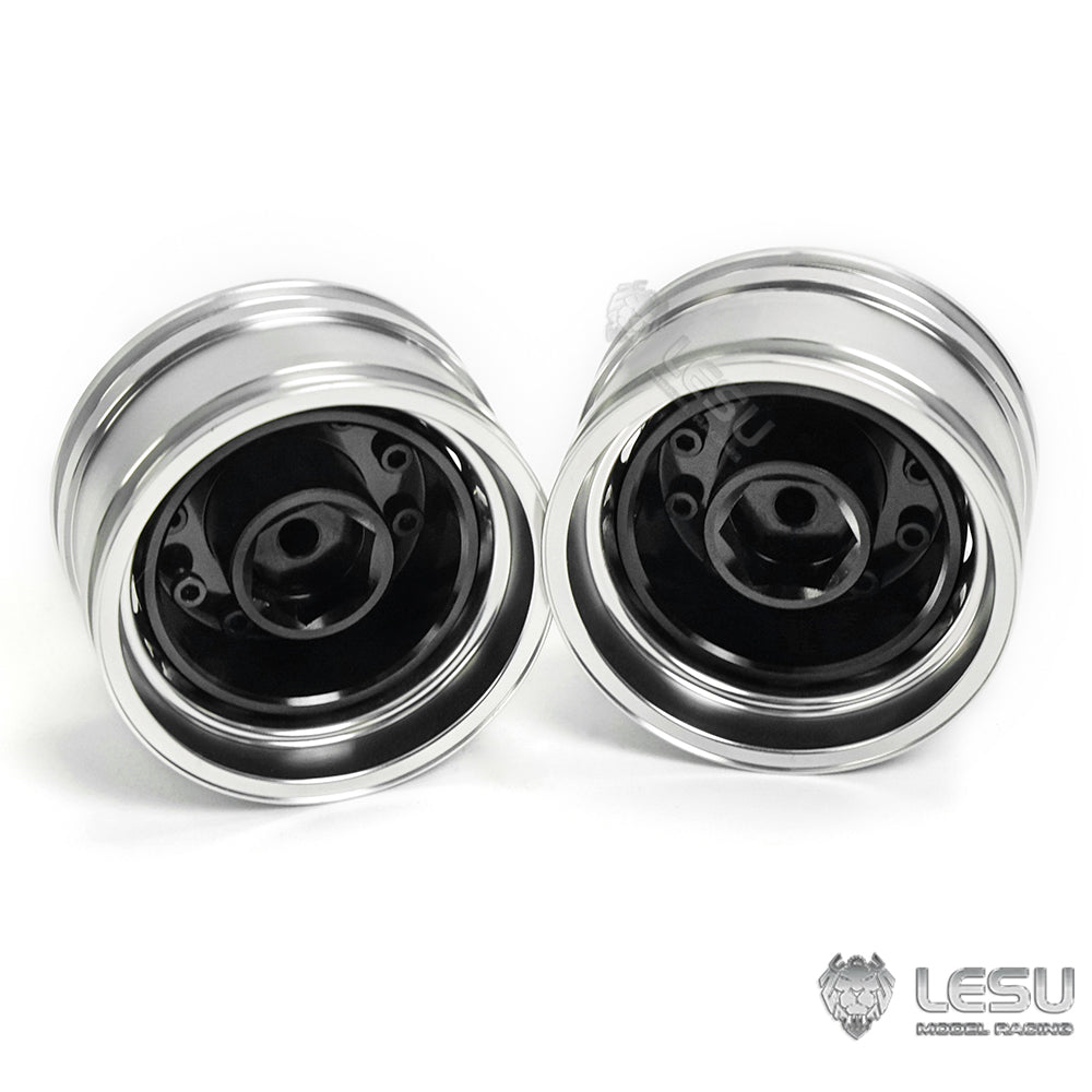 LESU Metal Wheel Hubs with Hexagon Bearing & Brake Drum for Tamiya 1/14 RC Dump Truck - Front Axle Upgrade Parts (Non-Powered) | Perfect for RC Construction Vehicle Customization & Off-Road Performance