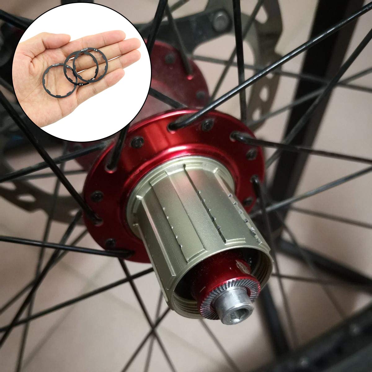 3PCS Bike Cassette Spacers Kit - 1.0mm/1.5mm/2.0mm Aluminum Alloy Bicycle Headset Washers for Flywheel & Hub Maintenance - Perfect for Bike Repair, Drivetrain Adjustment and Cycling Gear Upgrades