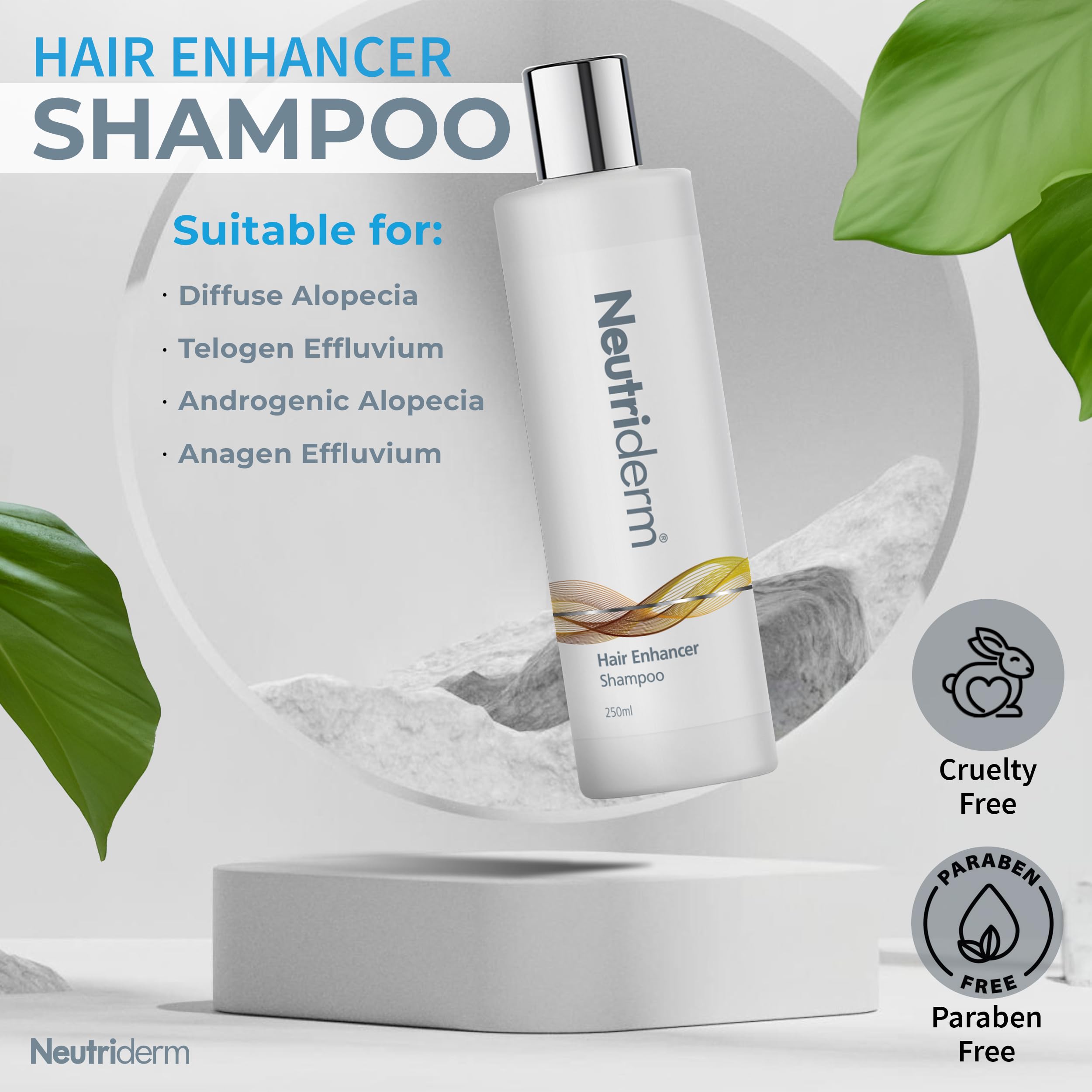 Neutriderm Hair Ready Pack - Hair Enhancer Shampoo & Conditioner Set for Damaged Hair Repair (250mL x 2) - Sulfate-Free Formula for Dry, Brittle Hair - Perfect for Daily Hair Care Routine & Salon-Quality Results at Home