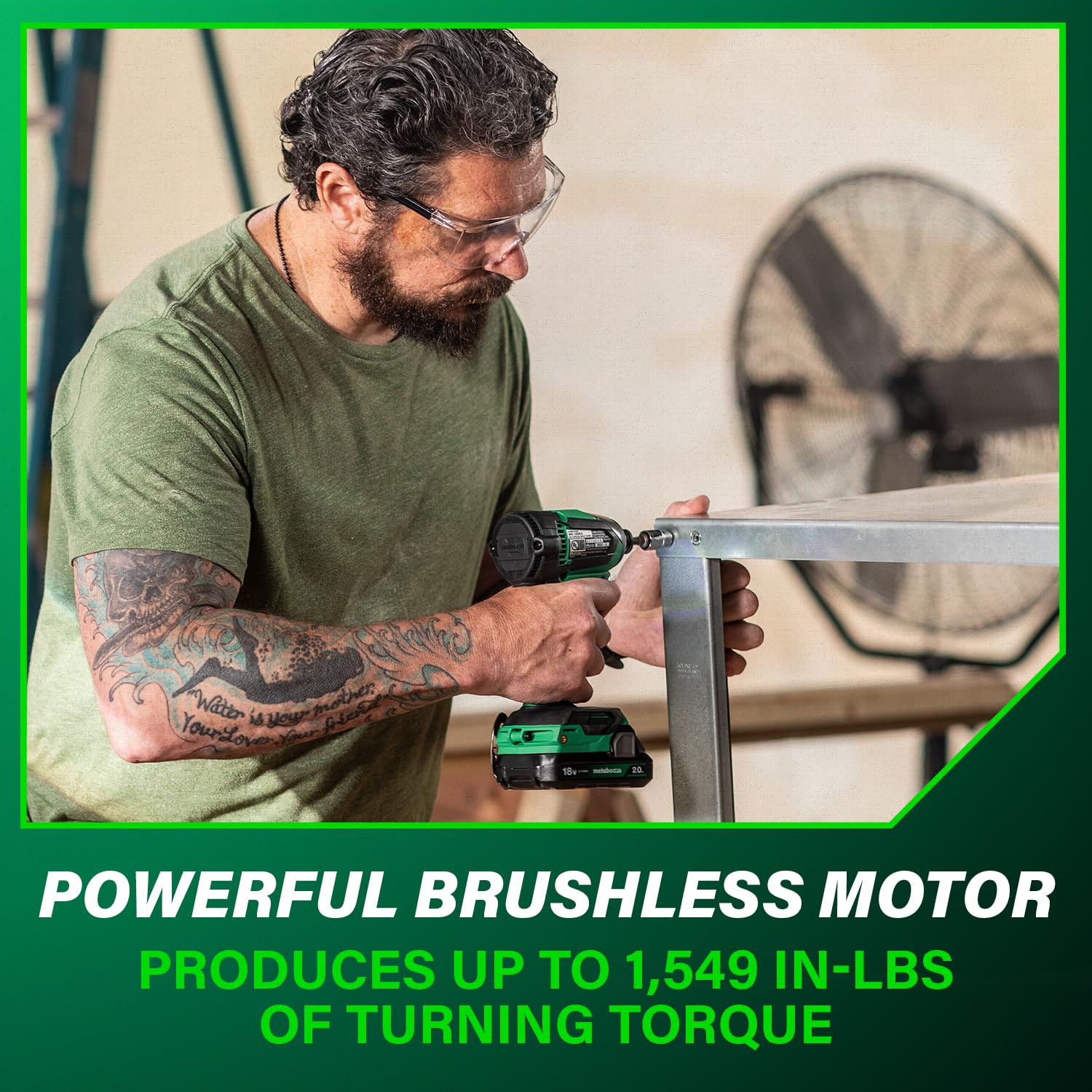 Metabo HPT 18V MultiVolt Brushless Cordless Drill & Impact Driver Combo Kit with 2 Lithium-Ion Batteries, Charger & Case | Lightweight Power Tool Set for DIY Projects, Home Improvement & Construction Work | Lifetime Warranty (KC18DEXQB)