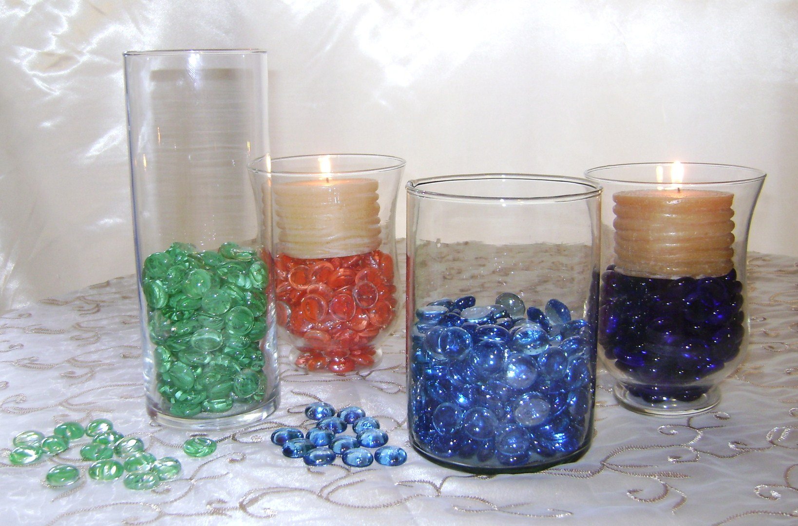 3 LB Light Blue Medium Glass Gems - Premium Vase Fillers for Floral Arrangements, Wedding Centerpieces, Home Decor & Aquarium Landscaping