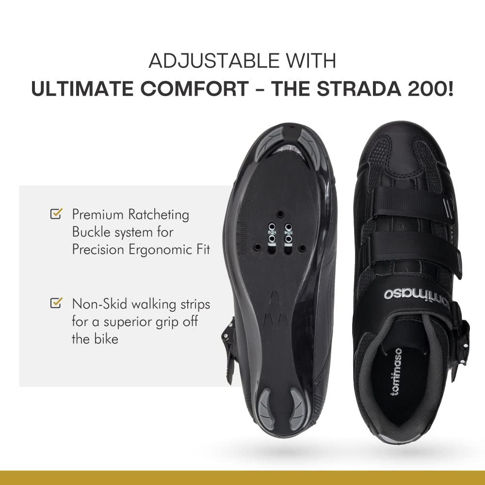Tommaso Strada Peloton Cycling Shoes for Men - SPD Indoor & Road Bike Shoes with Delta Clips - Comfortable Spin Shoes for Peloton Workouts - Perfect for Indoor Cycling Classes & Road Biking