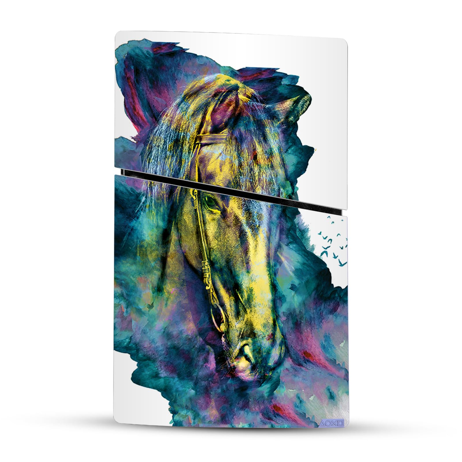 Official Licensed Riza Peker Horse Mix Art Vinyl Skin Sticker Compatible with Sony PlayStation 5 PS5 Slim Digital Edition Console & DualSense Controller - Gaming Decoration & Personalization for PS5 Accessories