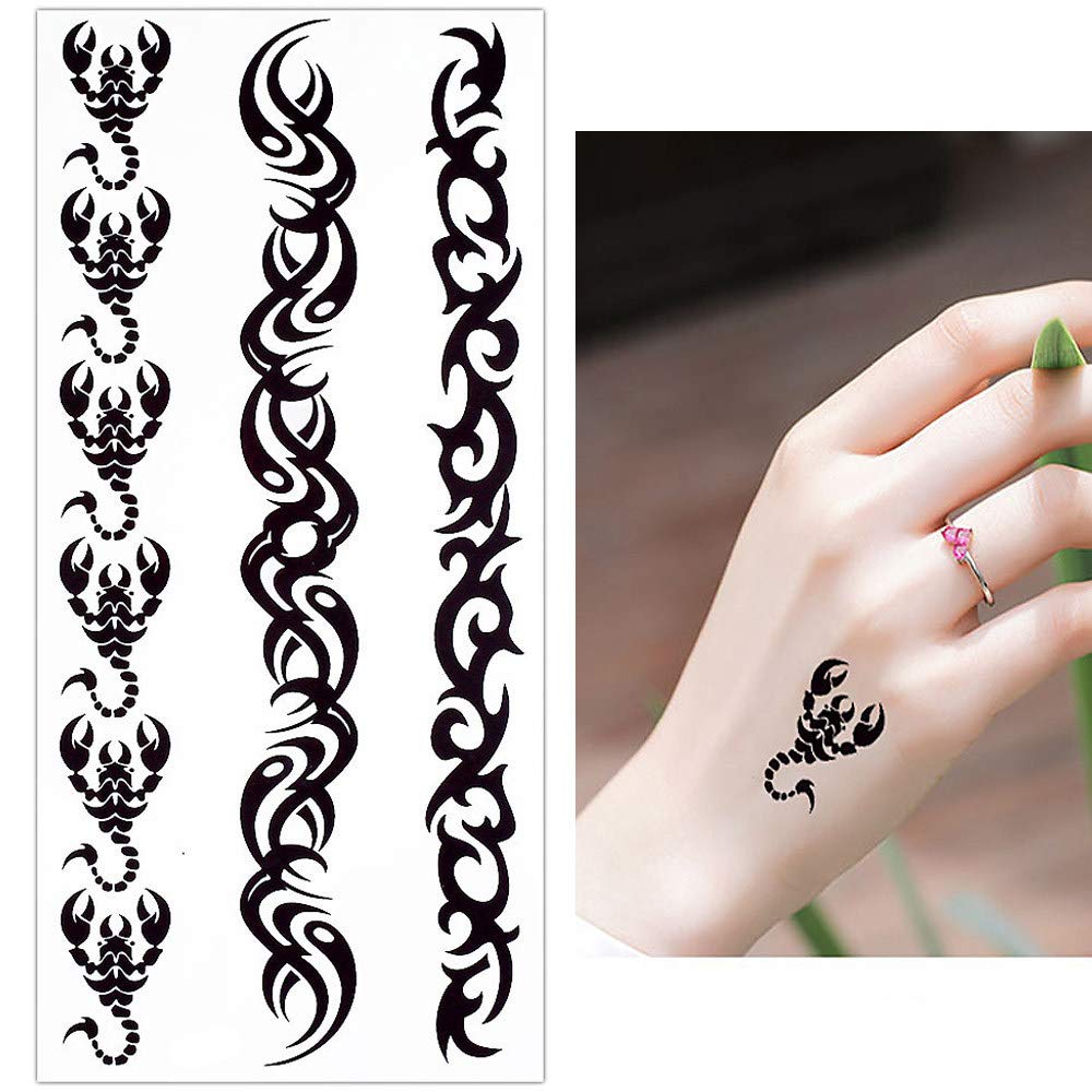 3D Temporary Tattoo Sticker - Black Tribal Totem Cross Heart Design (19x9cm) | Waterproof Fake Tattoos for Parties, Festivals & Cosplay | S.A.V.I Fashion Body Art Stickers (1pc, Multicolor)