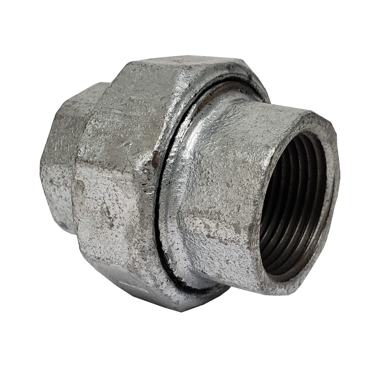 1 Inch Galvanized Malleable Iron Pipe Fitting Union - 150# Pressure Rating - for Plumbing, HVAC, and Industrial Pipe Connections