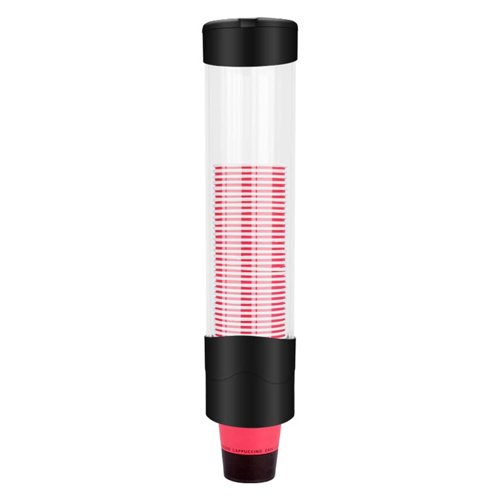 FIPUEN Pull-Type Paper Cup Dispenser - Automatic Wall Mounted Water Cup Holder for Home, Office & Hospital - Disposable Cup Remover (Black) | Perfect for Kitchens, Break Rooms & Medical Facilities