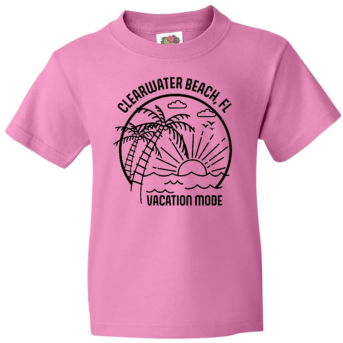 Inktastic Summer Vacation Mode Clearwater Beach Florida Youth T-Shirt - Comfortable Kids Tee for Beach Trips, Family Vacations & Summer Outfits