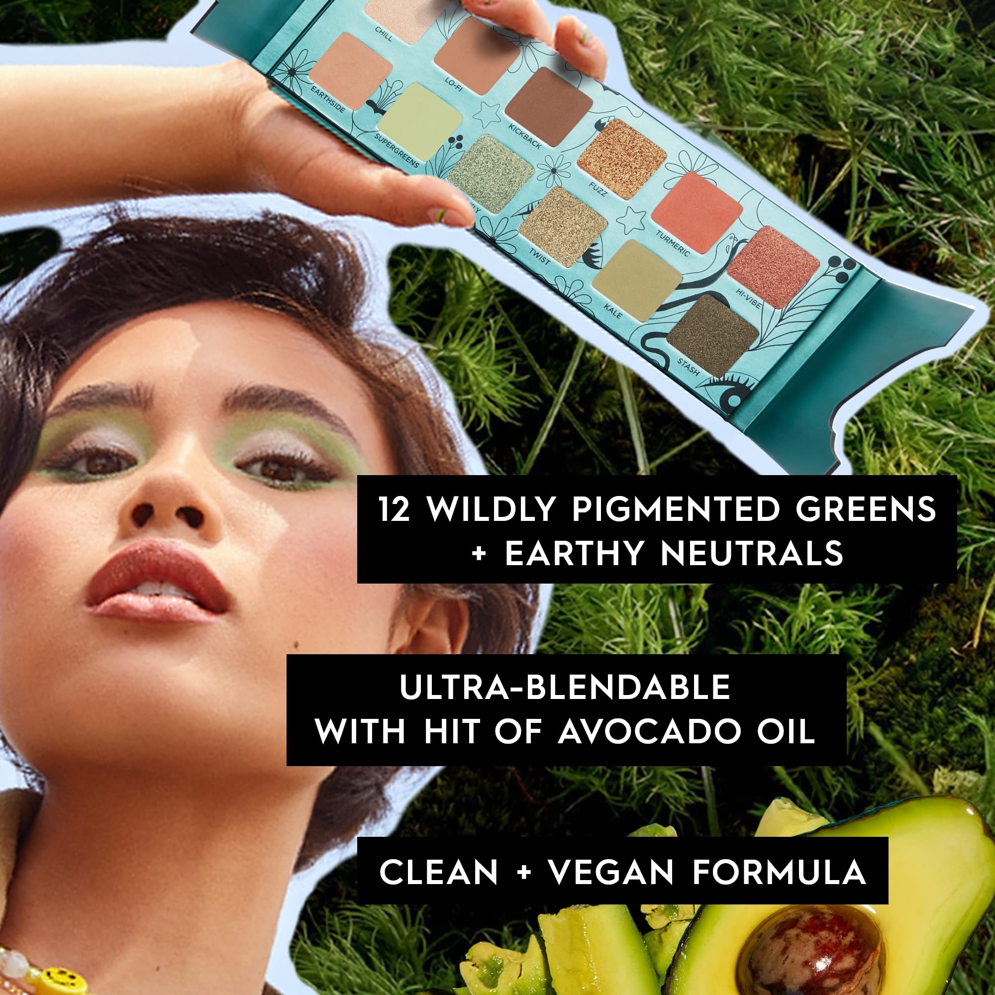 Urban Decay Wild Greens Eyeshadow Palette - Vegan, 12 Green & Earthy Neutral Shades, 15.6g - Perfect for Day to Night Makeup Looks & Professional Makeup Artists