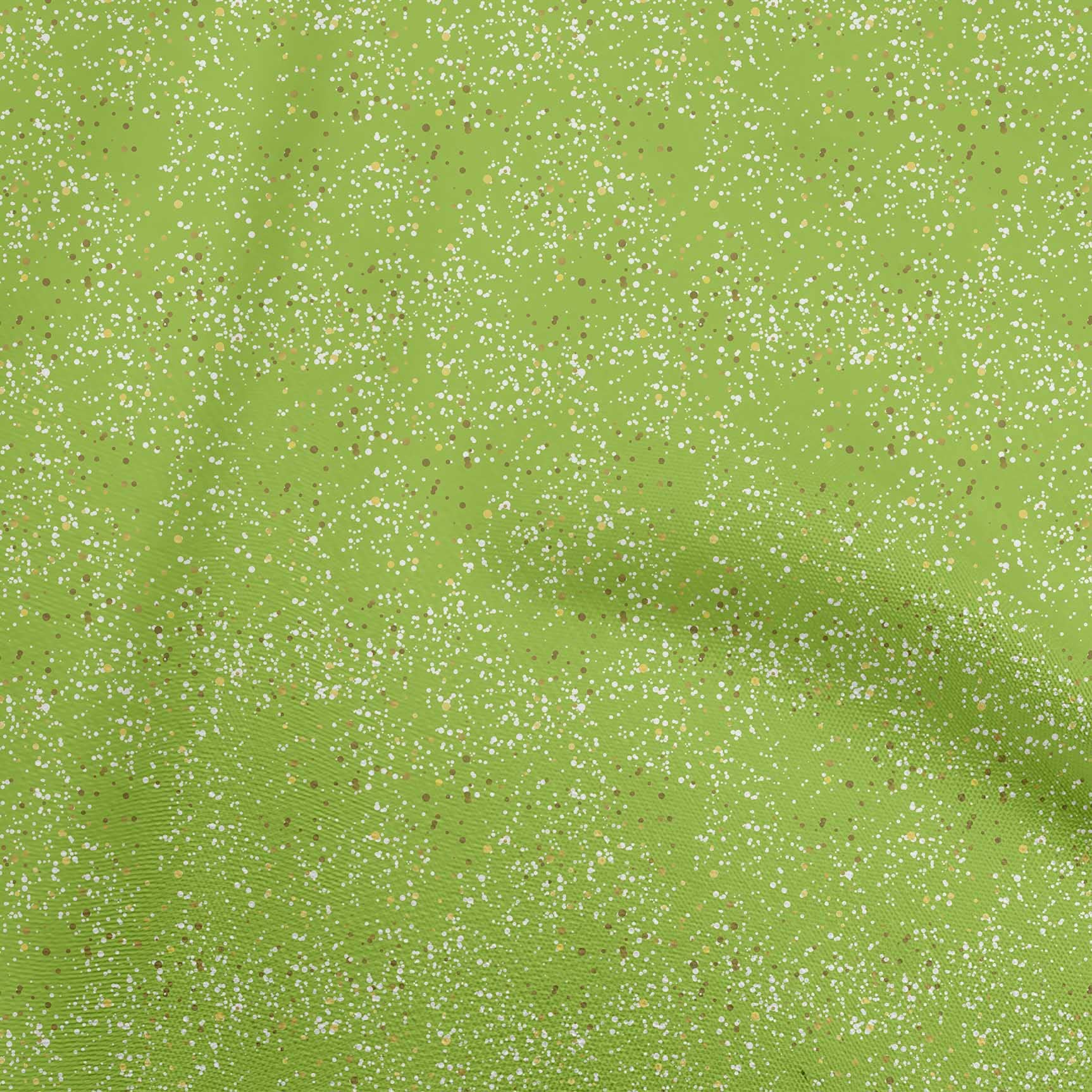 oneOone Polyester Spandex Green Dot Printed Fabric - 56 Inch Wide Sewing Material for DIY Crafts, Apparel & Home Decor | Premium Stretch Fabric by The Yard