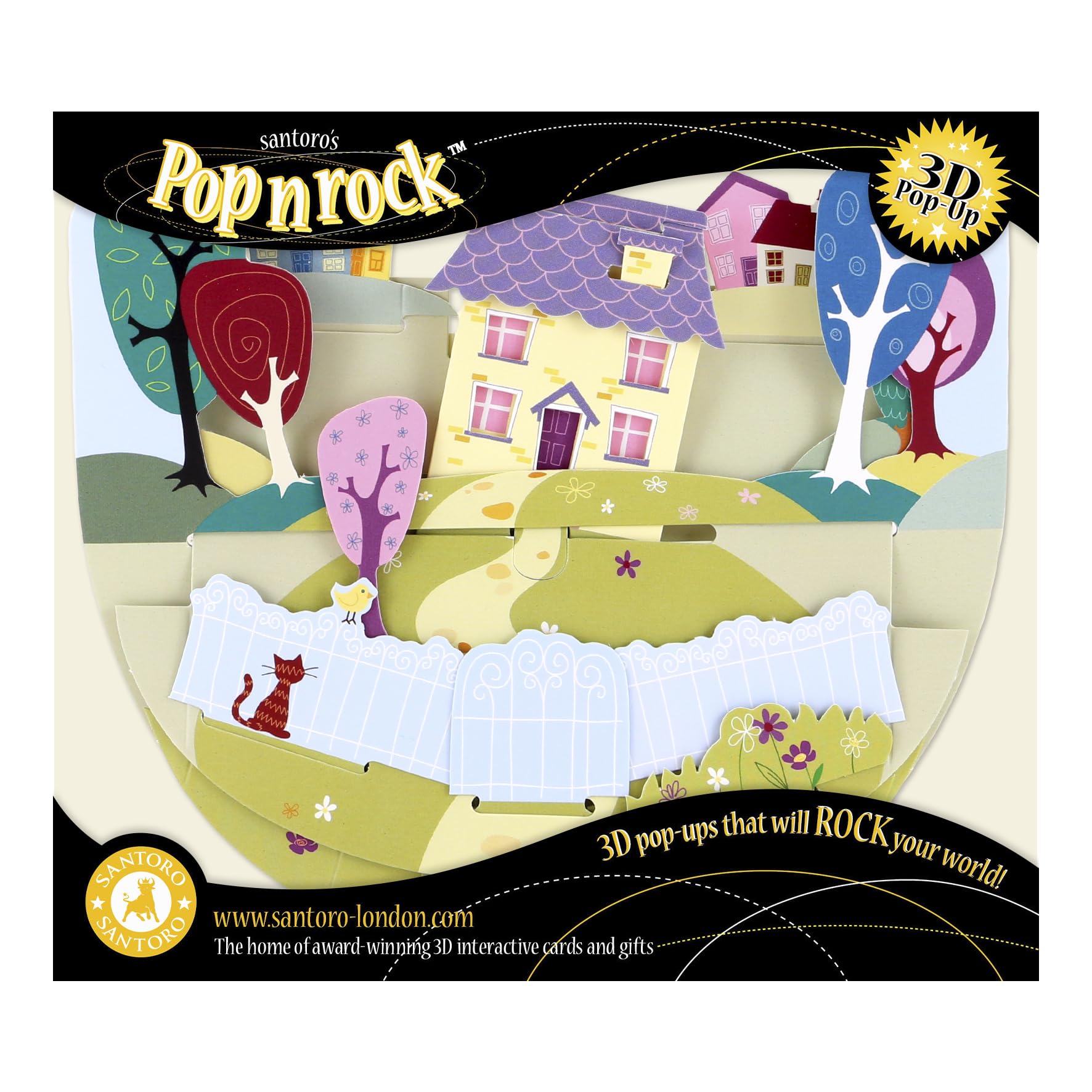 SANTORO Popnrock 3D Pop Up Greeting Card - Home Sweet Home - Housewarming Gift for New Home, Moving, Family | Good Luck & Congratulations Card | Perfect for Housewarming Parties & New Home Celebrations