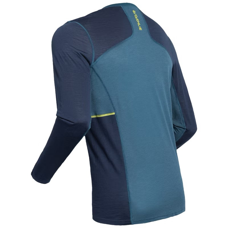 Men's Performance Wool Long Sleeve Shirt - Teal Color | Moisture-Wicking & Breathable for Hiking, Camping & Outdoor Activities