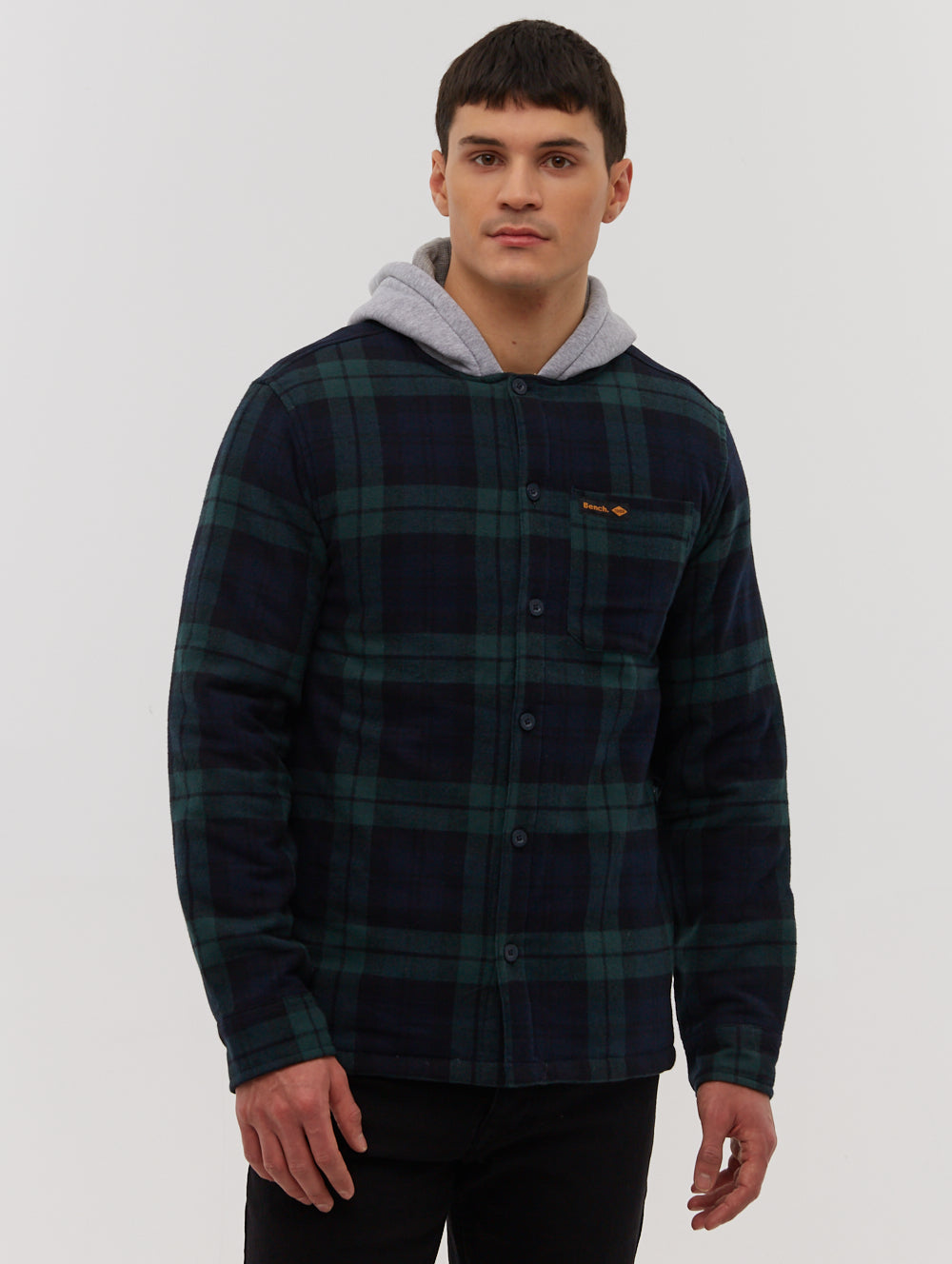 Brayton Men's Hooded Flannel Check Shirt - Soft Plaid Button-Up Shirt for Casual Wear & Outdoor Activities