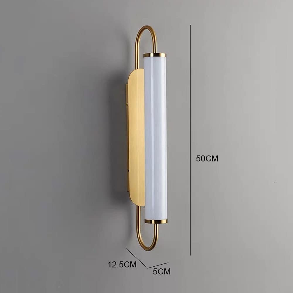 Modern Gold Metal LED Wall Sconce with Nordic Acrylic Shade - Indoor Wall Mount Lighting Fixture for Bedroom, Living Room, Hallway & Stairs - Energy Efficient Ambient Lighting for Home Decor