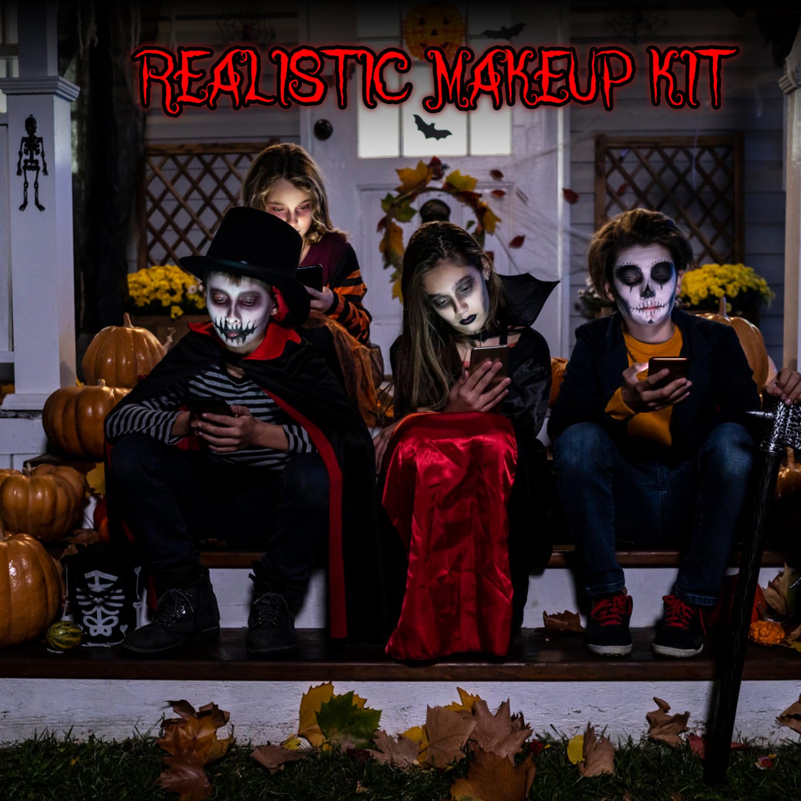 **Ulikey Halloween Makeup Kit - Black & White Face & Body Paint for Special Effects | Zombie, Clown, Fake Wounds & Scars Wax Kit | Perfect for Halloween Cosplay, Parties & Themed Events**