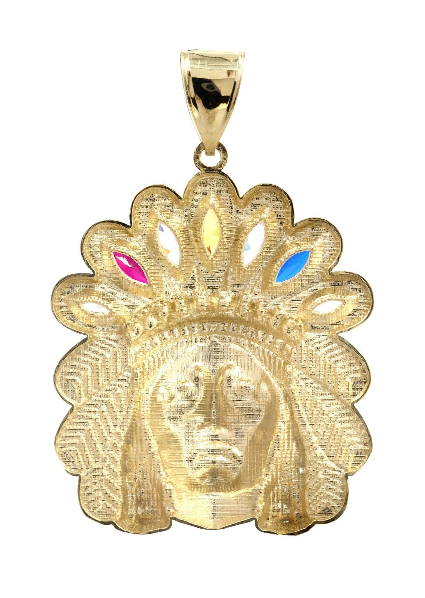 10K Gold Chief Head Pendant Necklace - 15.1 Grams Solid Gold Native American Jewelry for Men & Women - Perfect for Gifts, Special Occasions & Cultural Events