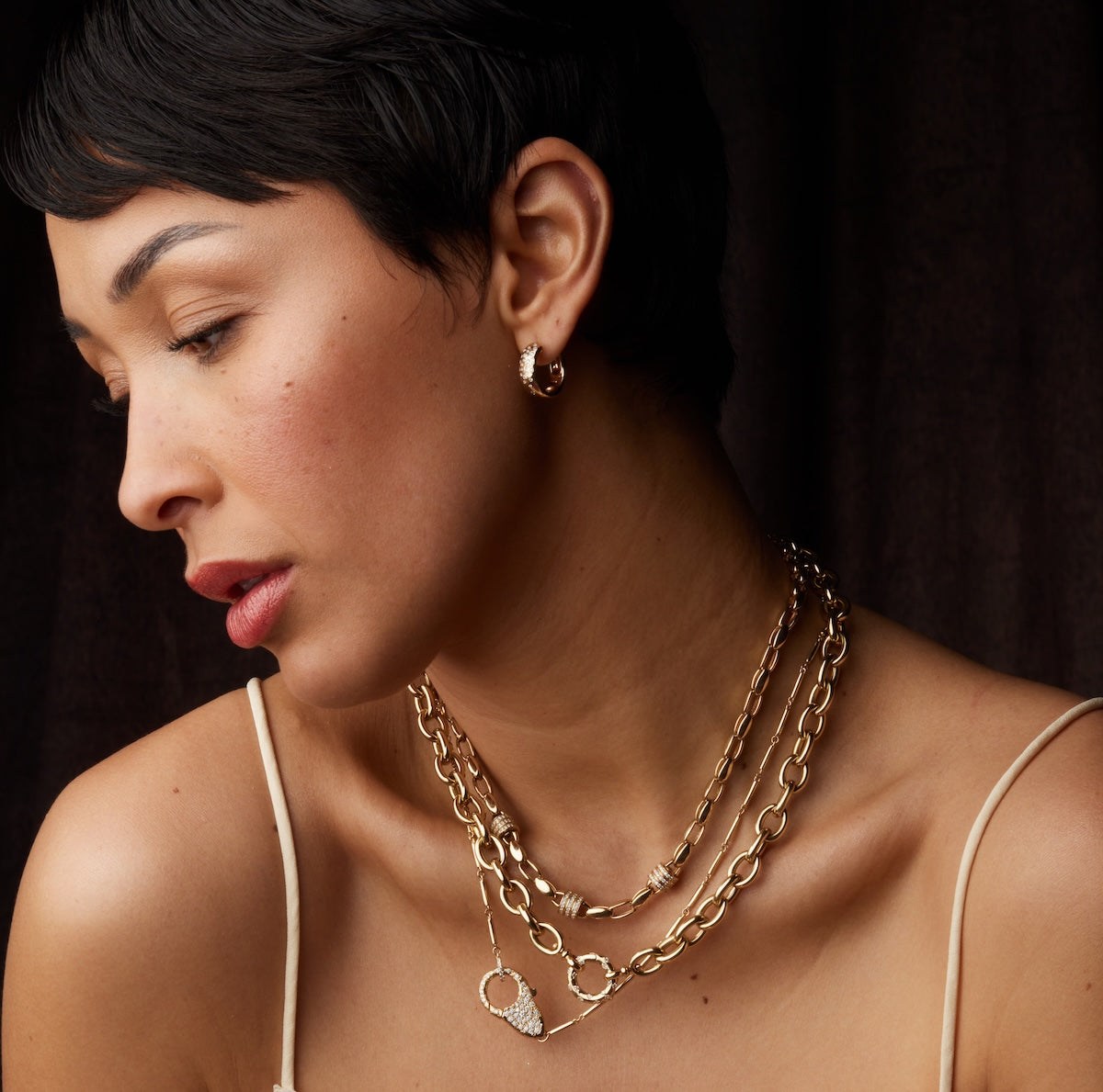 Diamonds in the Rough Hoops - Elegant Gold-Plated Hoop Earrings for Women | Perfect for Parties, Weddings & Everyday Wear