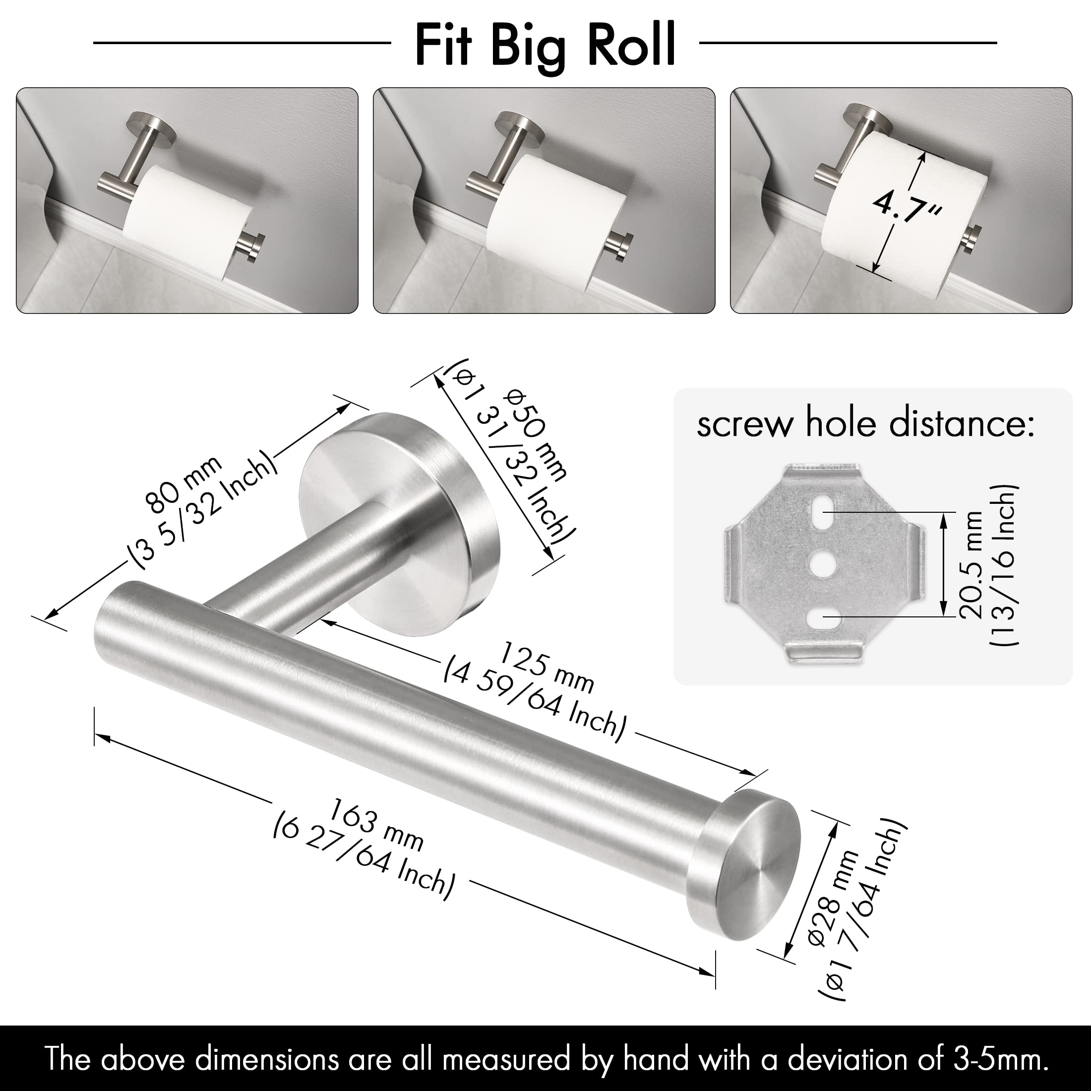 2 Pack KES Stainless Steel Toilet Paper Holder for Bathroom - 304 Brushed Wall Mount Tissue Roll Dispenser (A2175S12-2-P2) - Perfect for Modern Homes & Commercial Restrooms