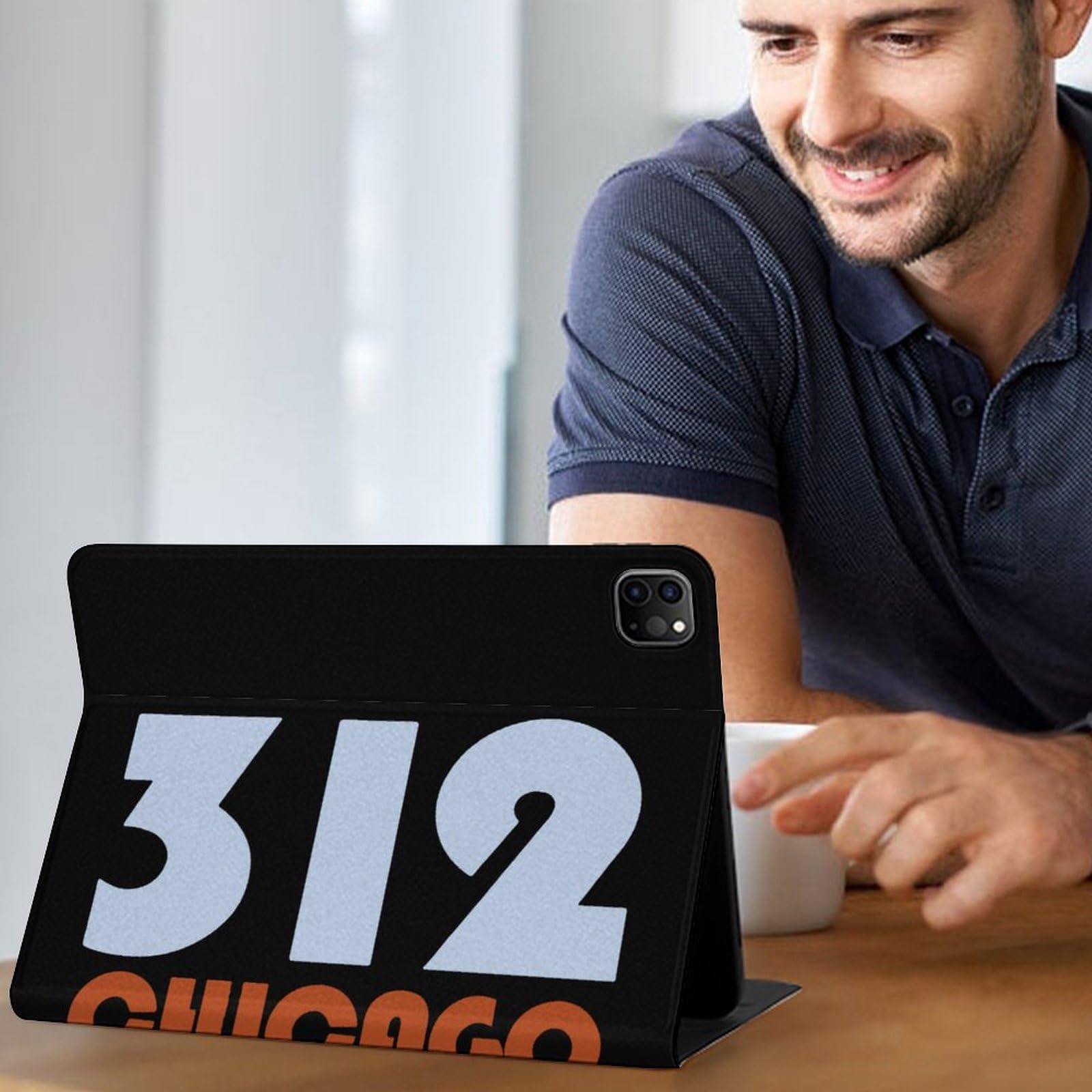 Chicago Flag 312 Fashion Case for iPad Pro 11 Inch (2020/2021/2022) - Waterproof Protective Cover with Adjustable Stand & Auto Sleep/Wake - Perfect for Travel, Work & Study