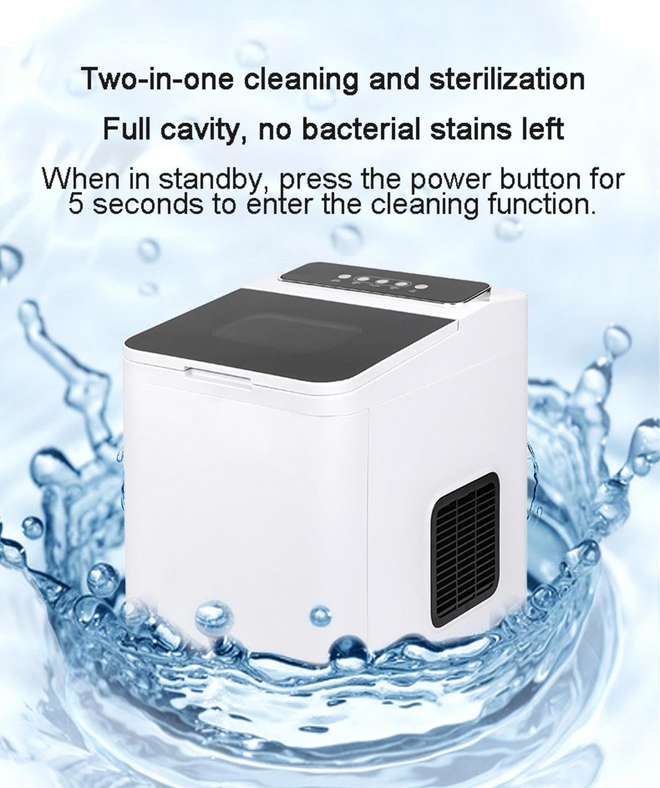 Portable Ice Maker Machine for Home & Office - Self-Cleaning Countertop Ice Cube Maker with Basket - 220V/60Hz Low Noise Bullet Ice Maker - Perfect for Cocktails, Parties, and Outdoor Events