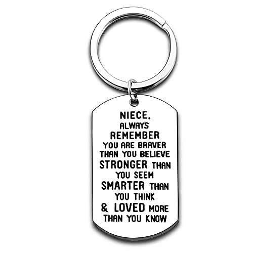 Inspirational Keychain for Niece & Nephew - 'Always Remember You Are Braver' Graduation Gift - Perfect for Graduation, Birthday & Daily Encouragement