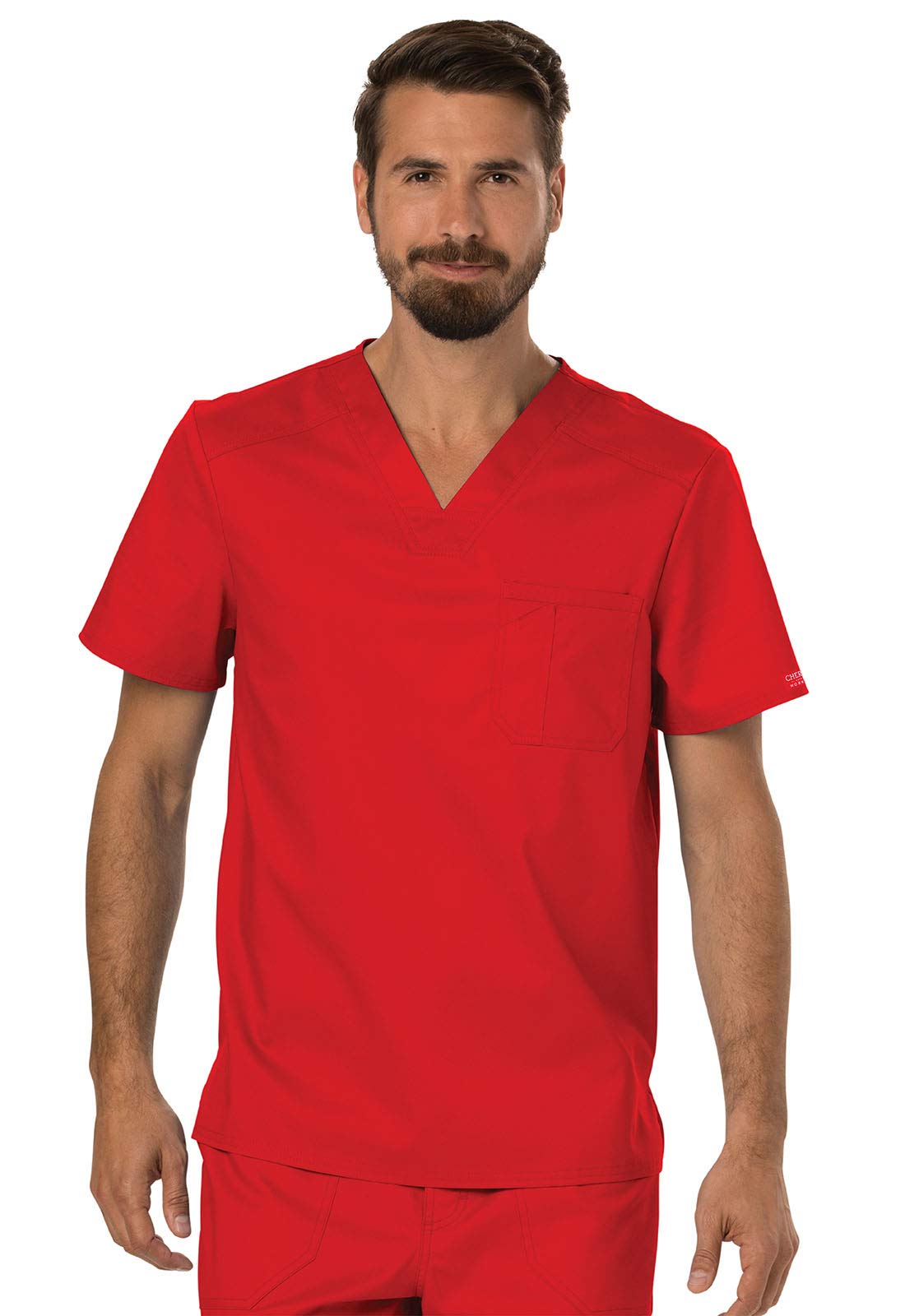 Cherokee Men's Scrubs Top - Comfortable Workwear V-Neck Shirt with Tuckable Design (WW690) | Perfect for Nurses, Doctors & Healthcare Professionals