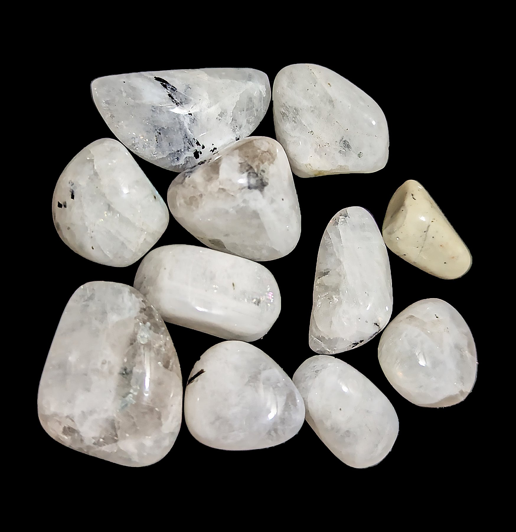 Natural Tumbled Rainbow Moonstone Stones - Healing Crystals for Jewelry Making, Meditation & Spiritual Gifts (1lb Bulk) - Perfect for Home Decor, Reiki Energy Work & Crystal Collections