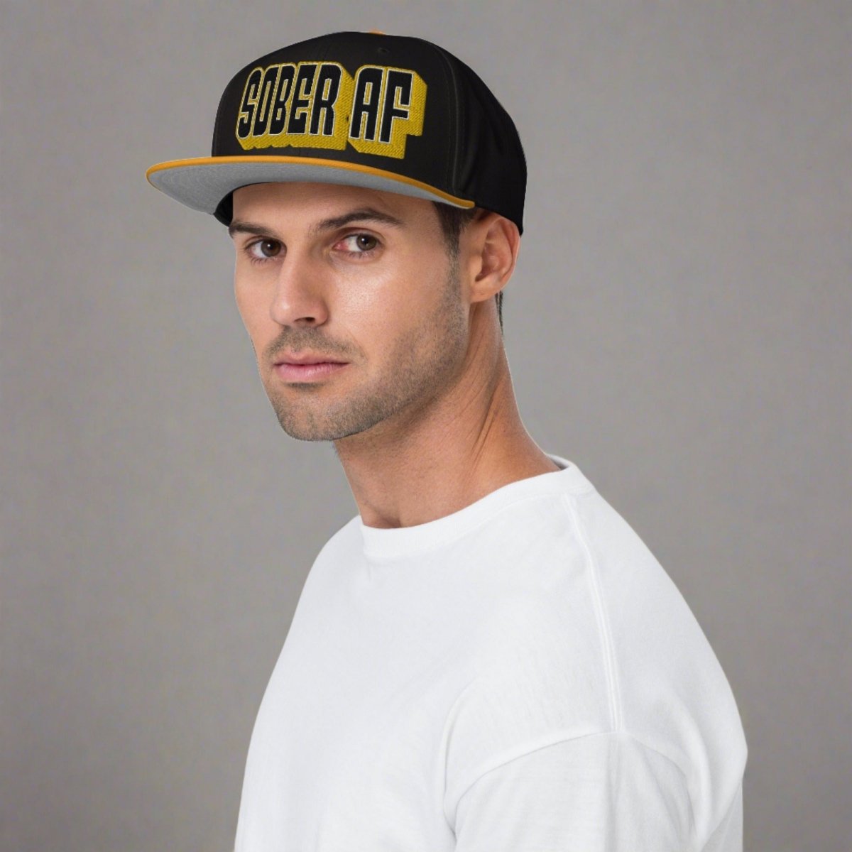 SOBER AF High Profile Snapback Hat - Adjustable Dad Hat for Men & Women - Trendy Streetwear Cap for Casual, Hip Hop, and Urban Fashion